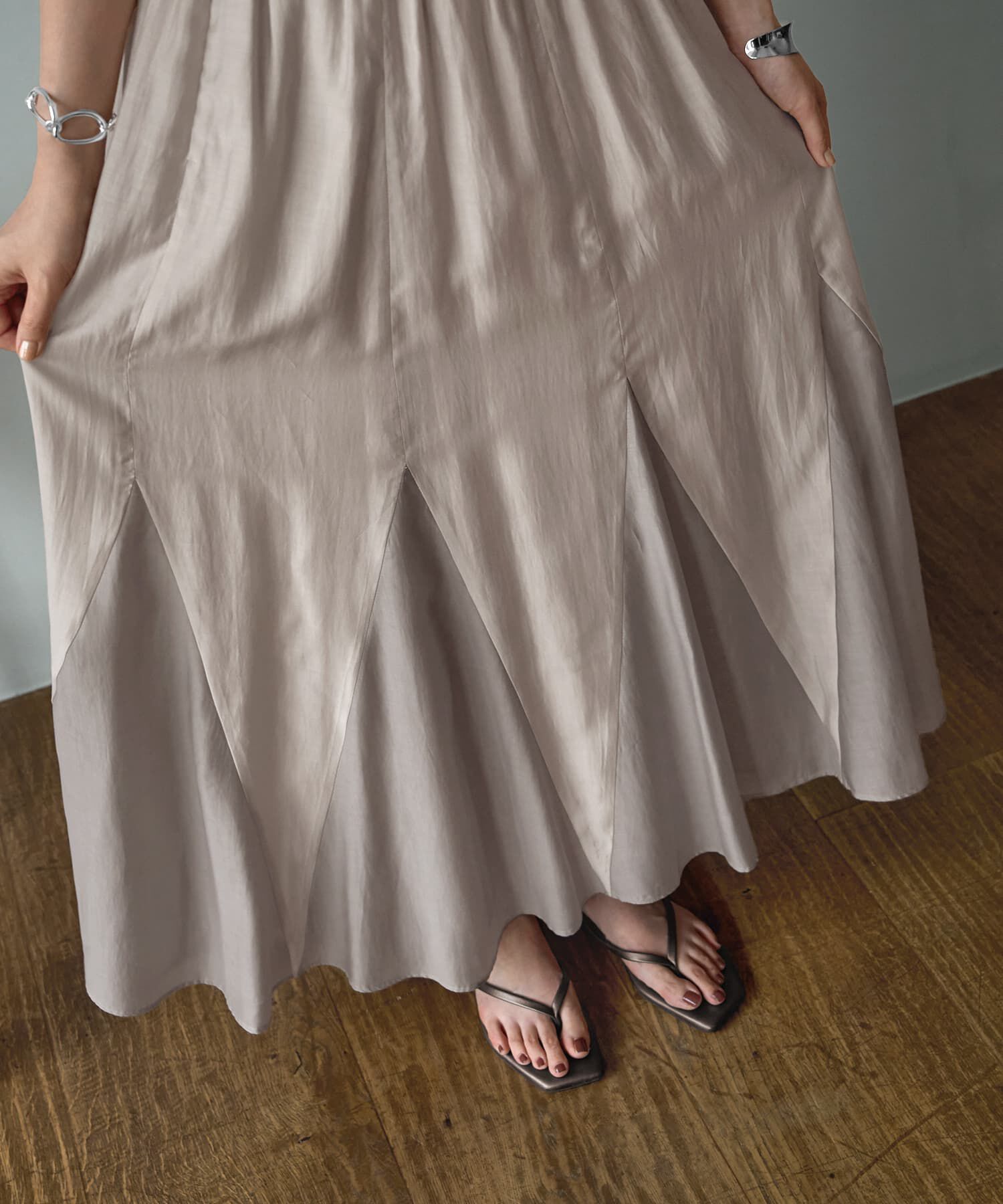 STYLE DELI「【LUXE】トライアングル配色切替スカート」|フレア|