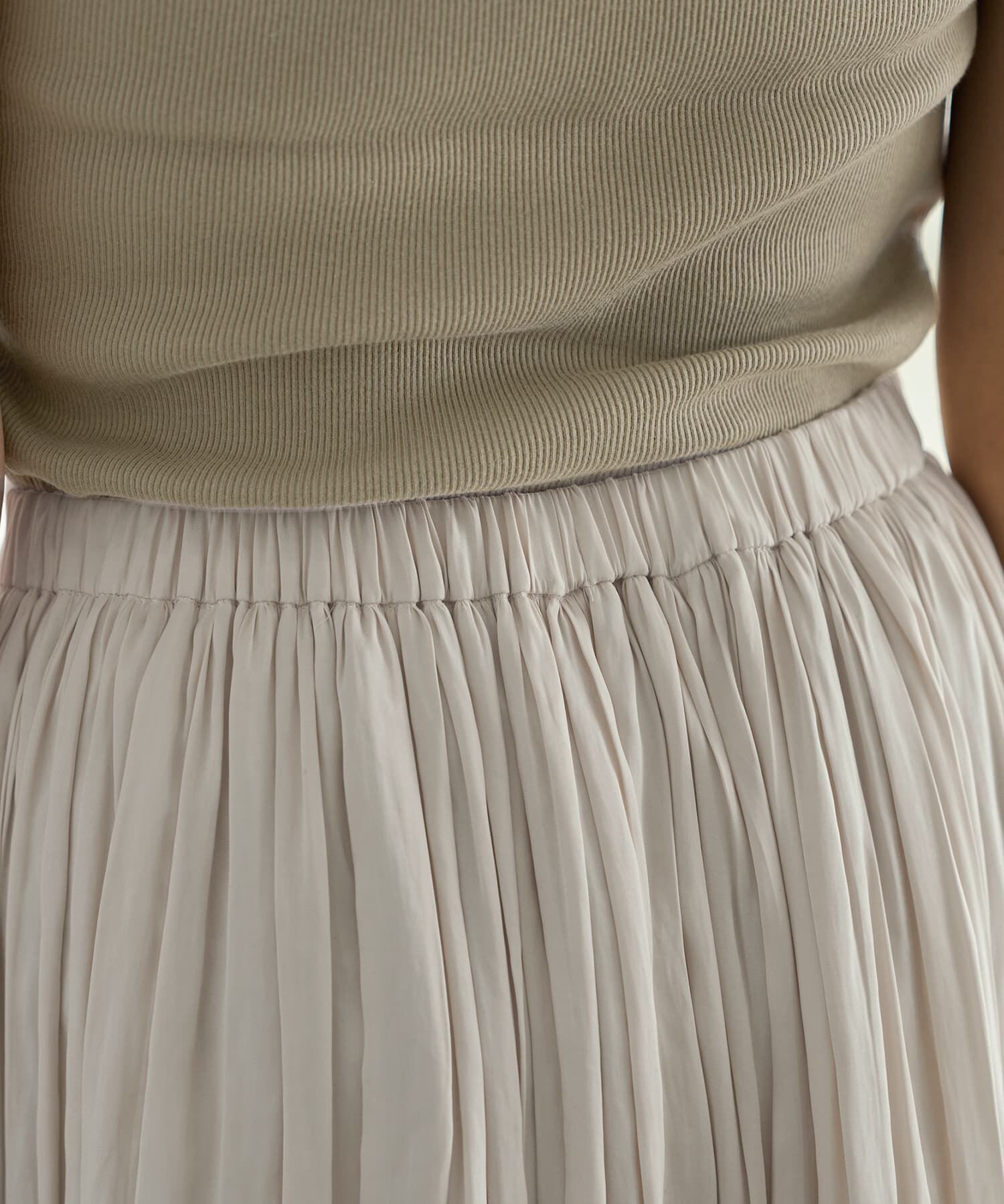 STYLE DELI「【Made in JAPAN】ロングレングスV.サテンギャザースカート」|スカート|