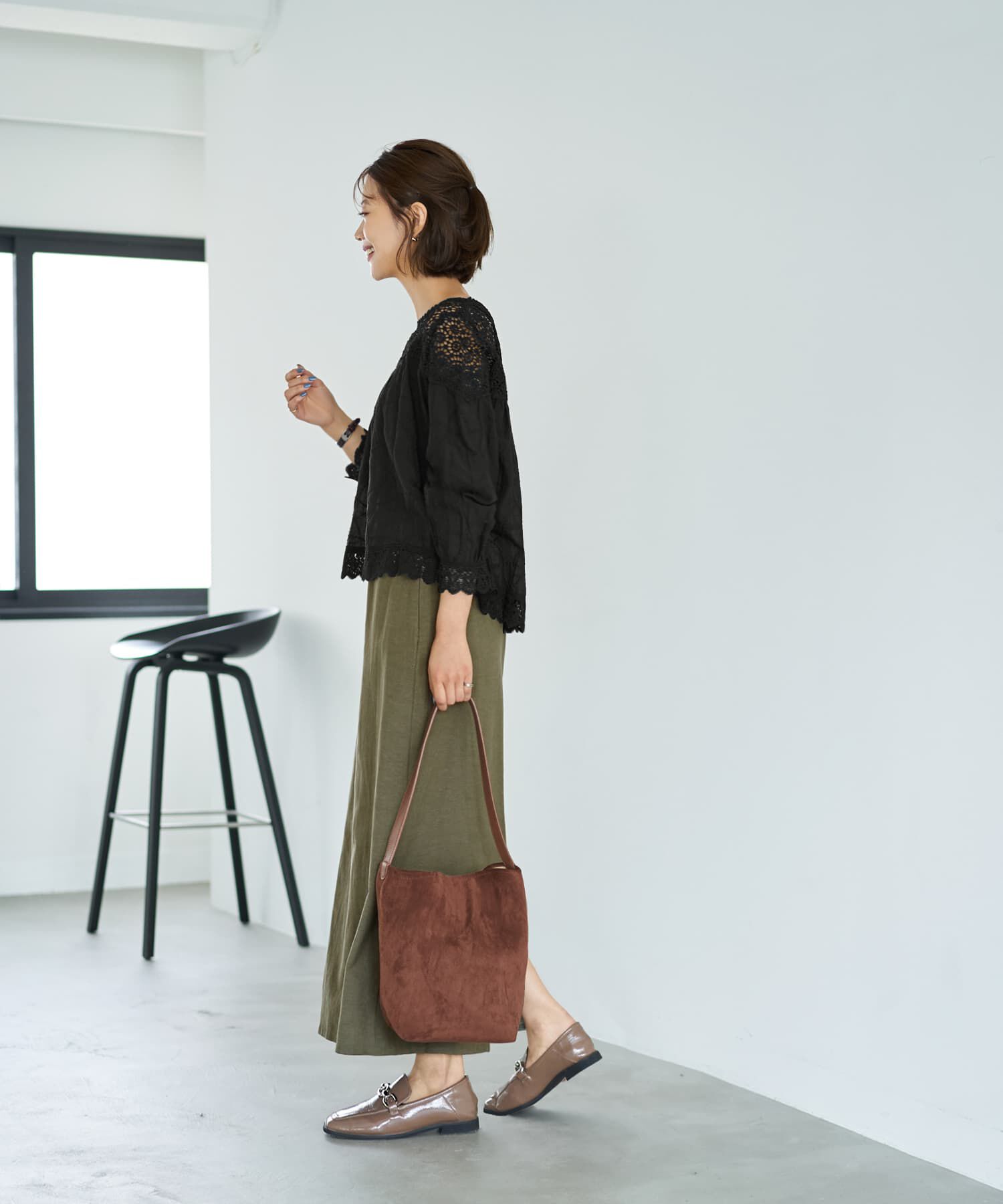 STYLE DELI「上部がレースのギャザーブラウス」|シャツ・ブラウス|