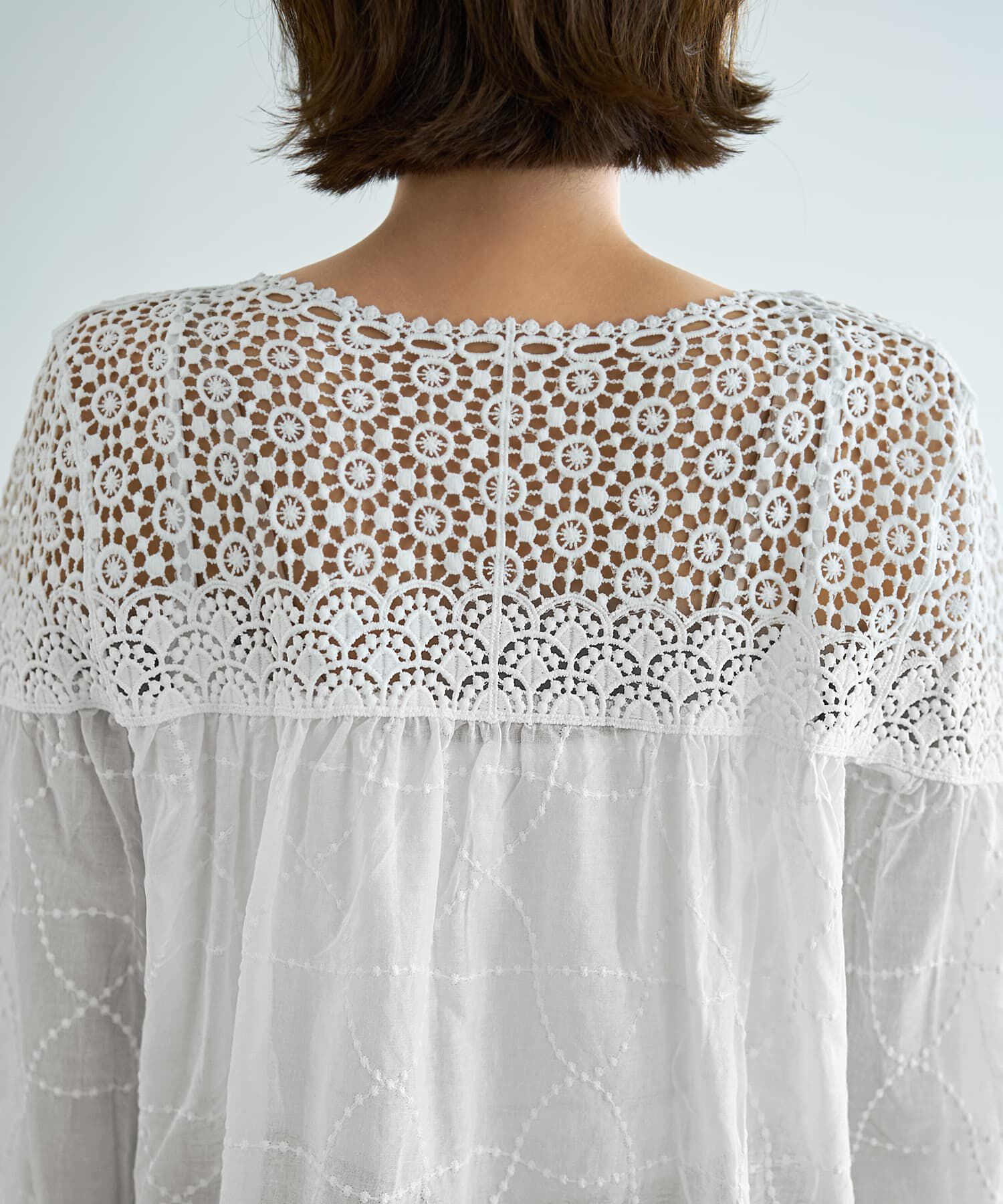 STYLE DELI「上部がレースのギャザーブラウス」|シャツ・ブラウス|