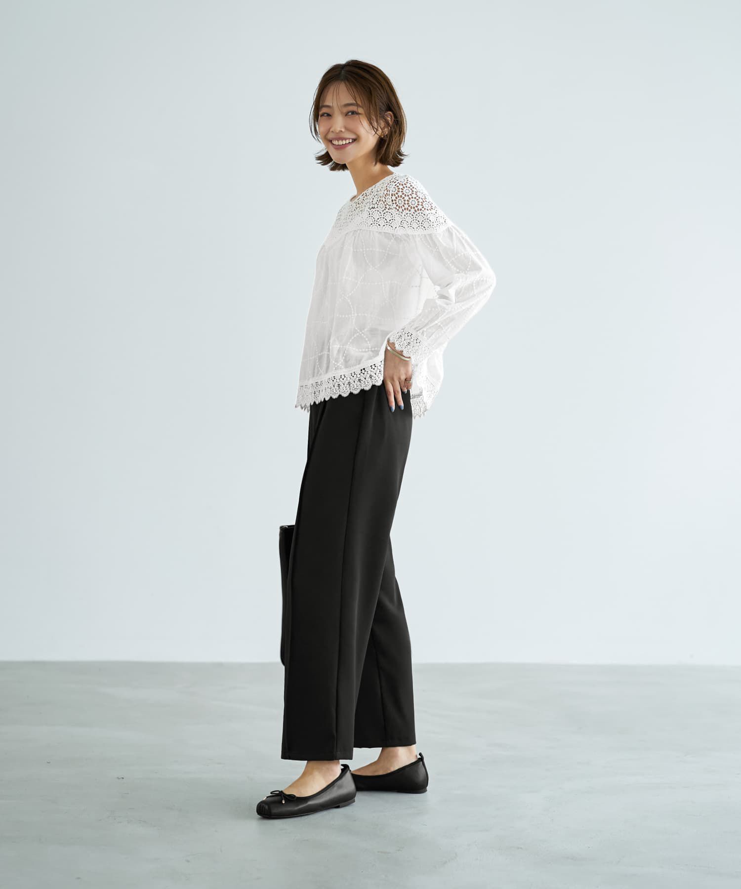 STYLE DELI「上部がレースのギャザーブラウス」|シャツ・ブラウス|