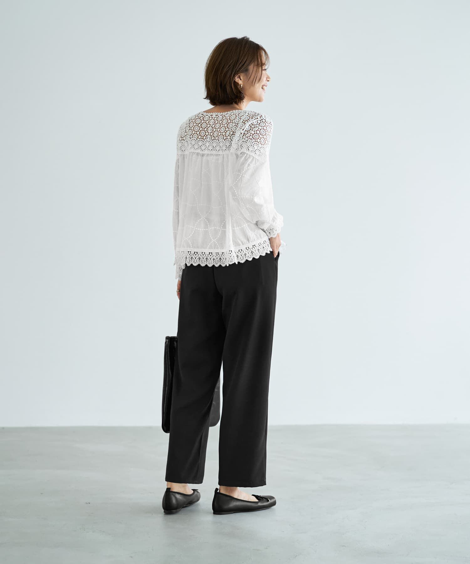 STYLE DELI「上部がレースのギャザーブラウス」|シャツ・ブラウス|