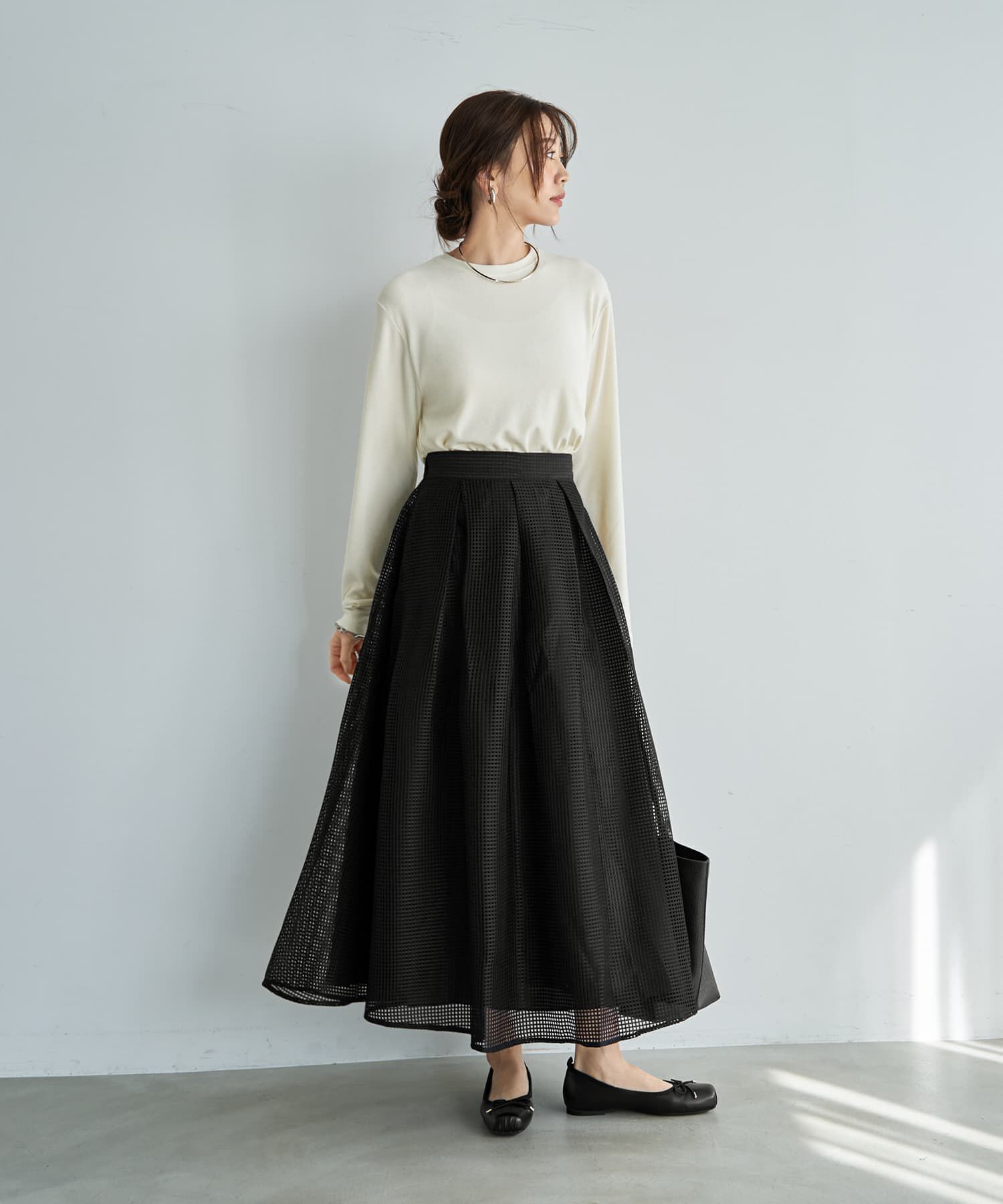 STYLE DELI「【LUXE】メッシュフレアスカート」|スカート|