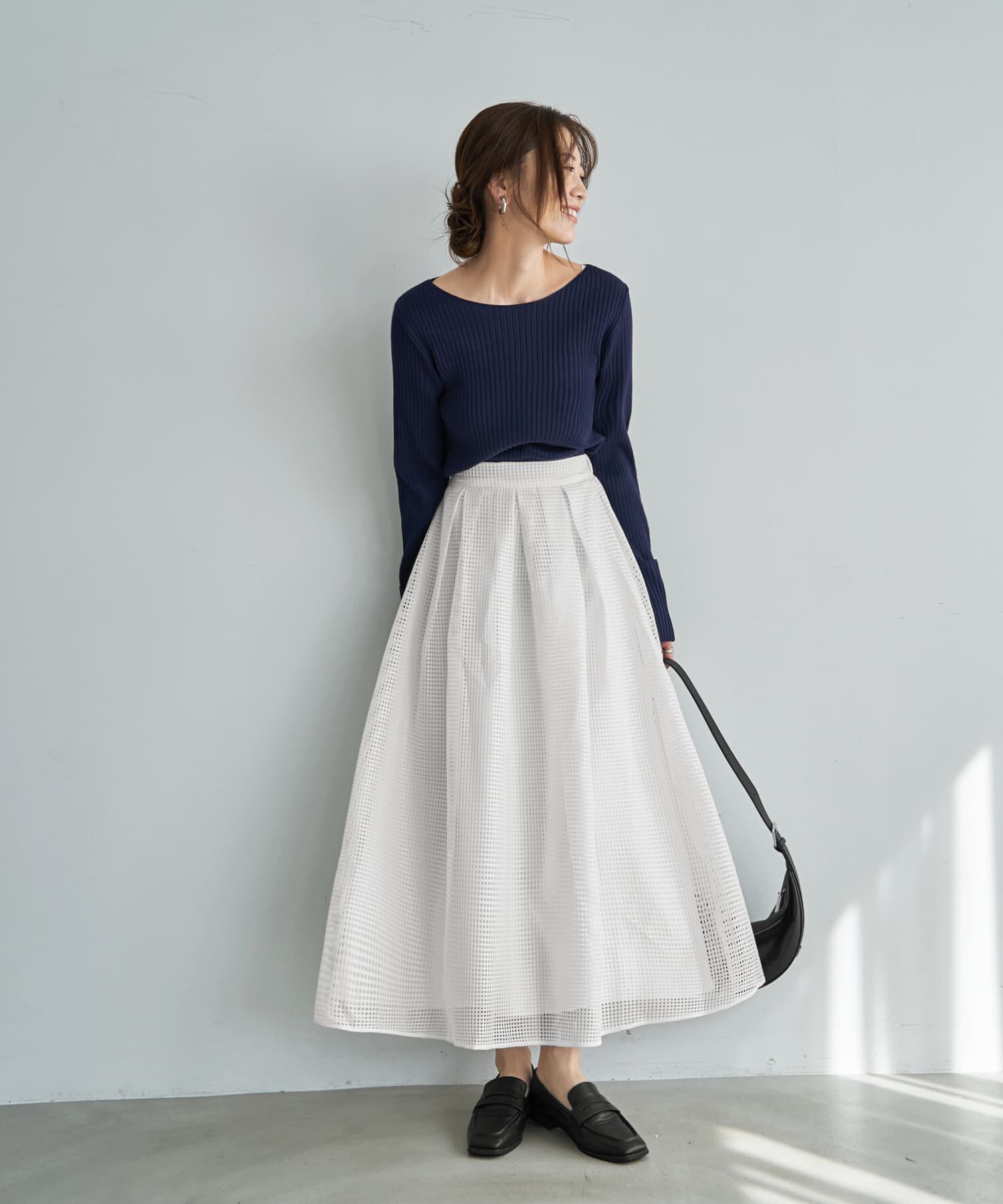 STYLE DELI「【LUXE】メッシュフレアスカート」|スカート|