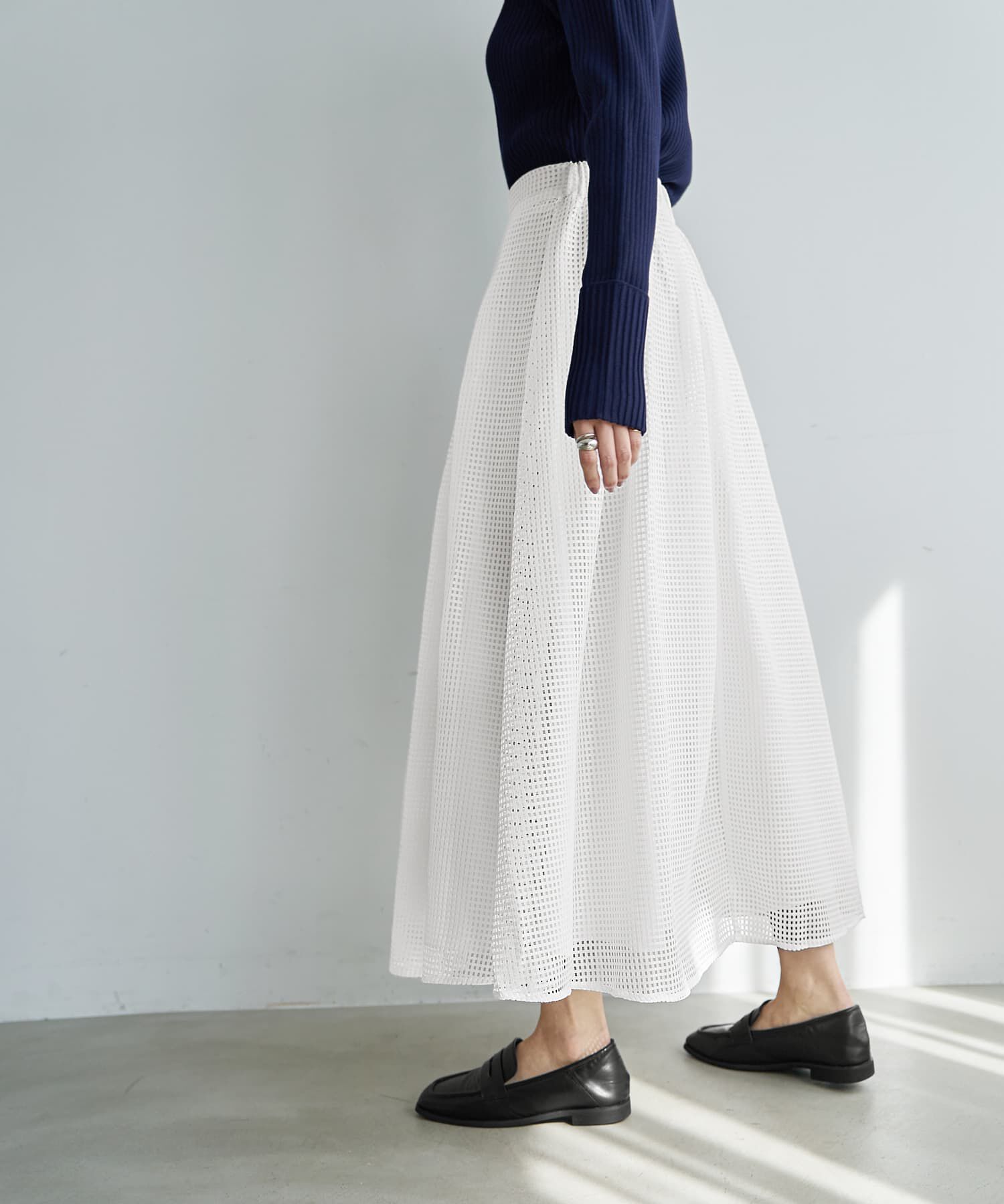 STYLE DELI「【LUXE】メッシュフレアスカート」|スカート|