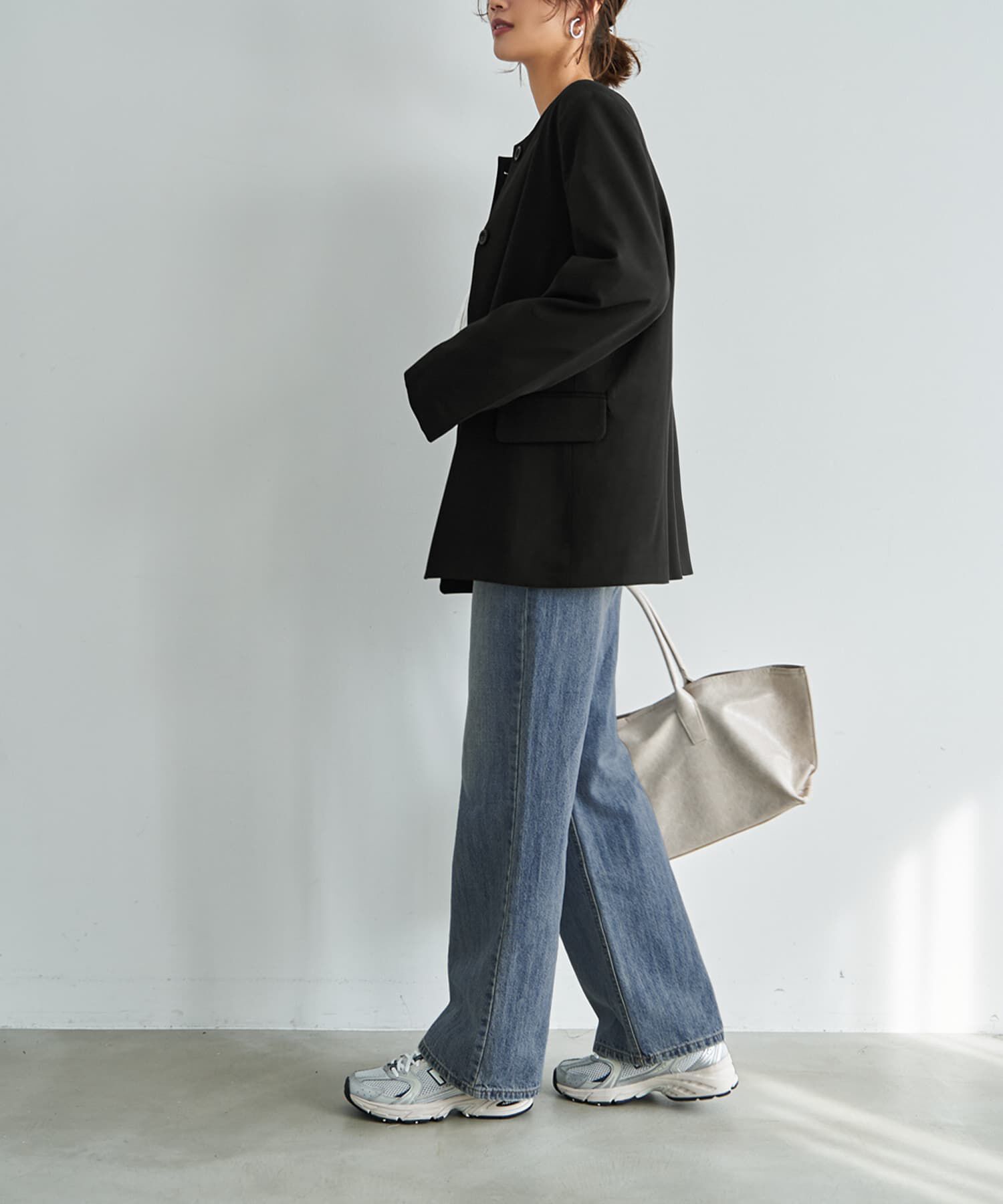 STYLE DELI「【LUXE】ラウンドネックノーカラージャケット」|ノーカラージャケット|