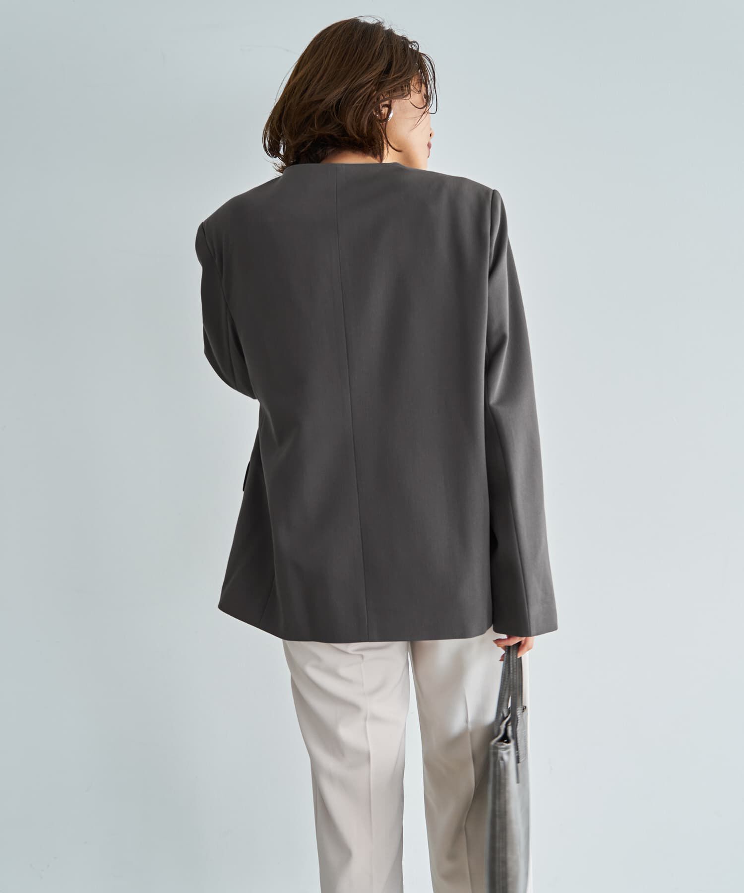 STYLE DELI「【LUXE】ラウンドネックノーカラージャケット」|ノーカラージャケット|