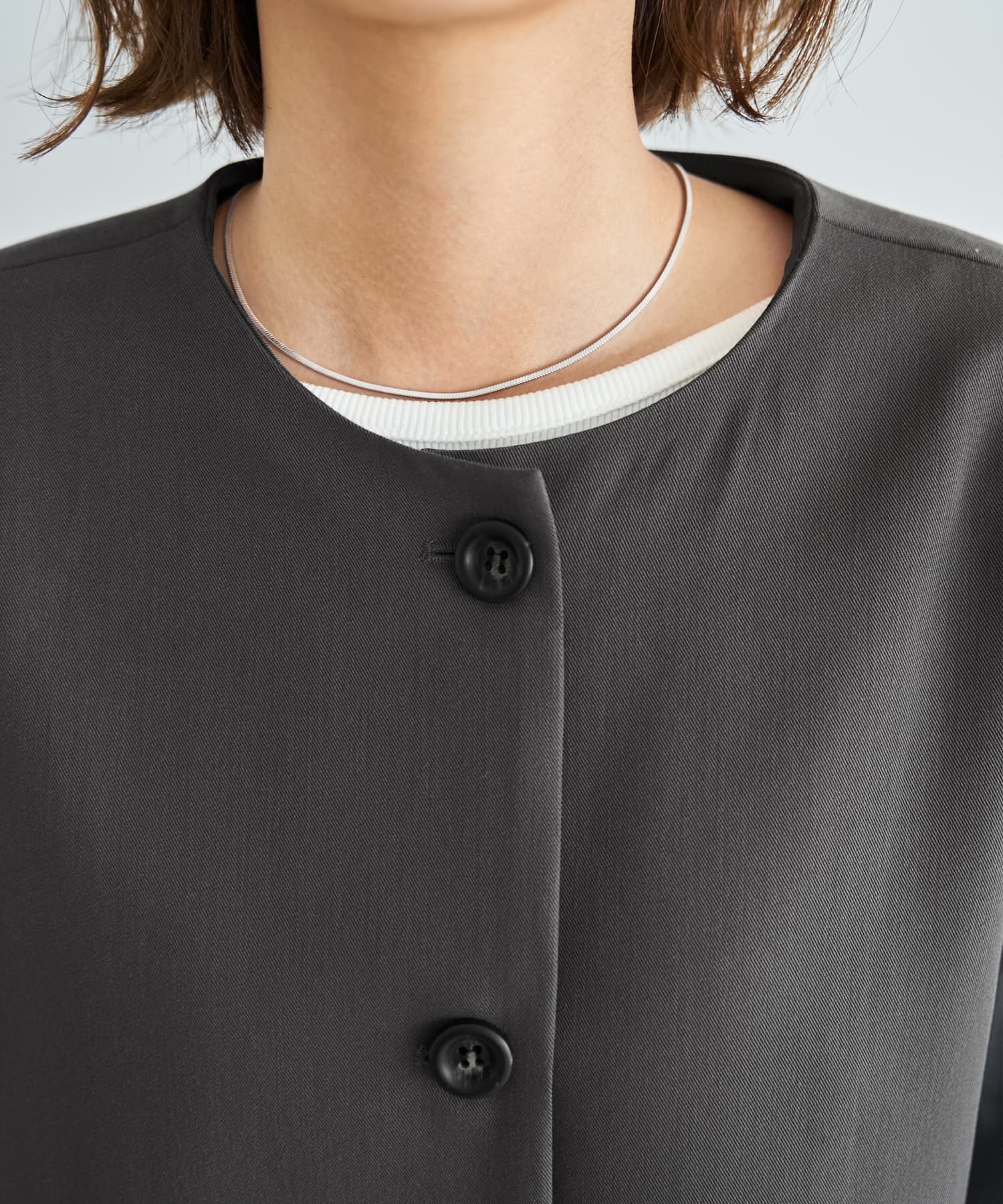 STYLE DELI「【LUXE】ラウンドネックノーカラージャケット」|ノーカラージャケット|