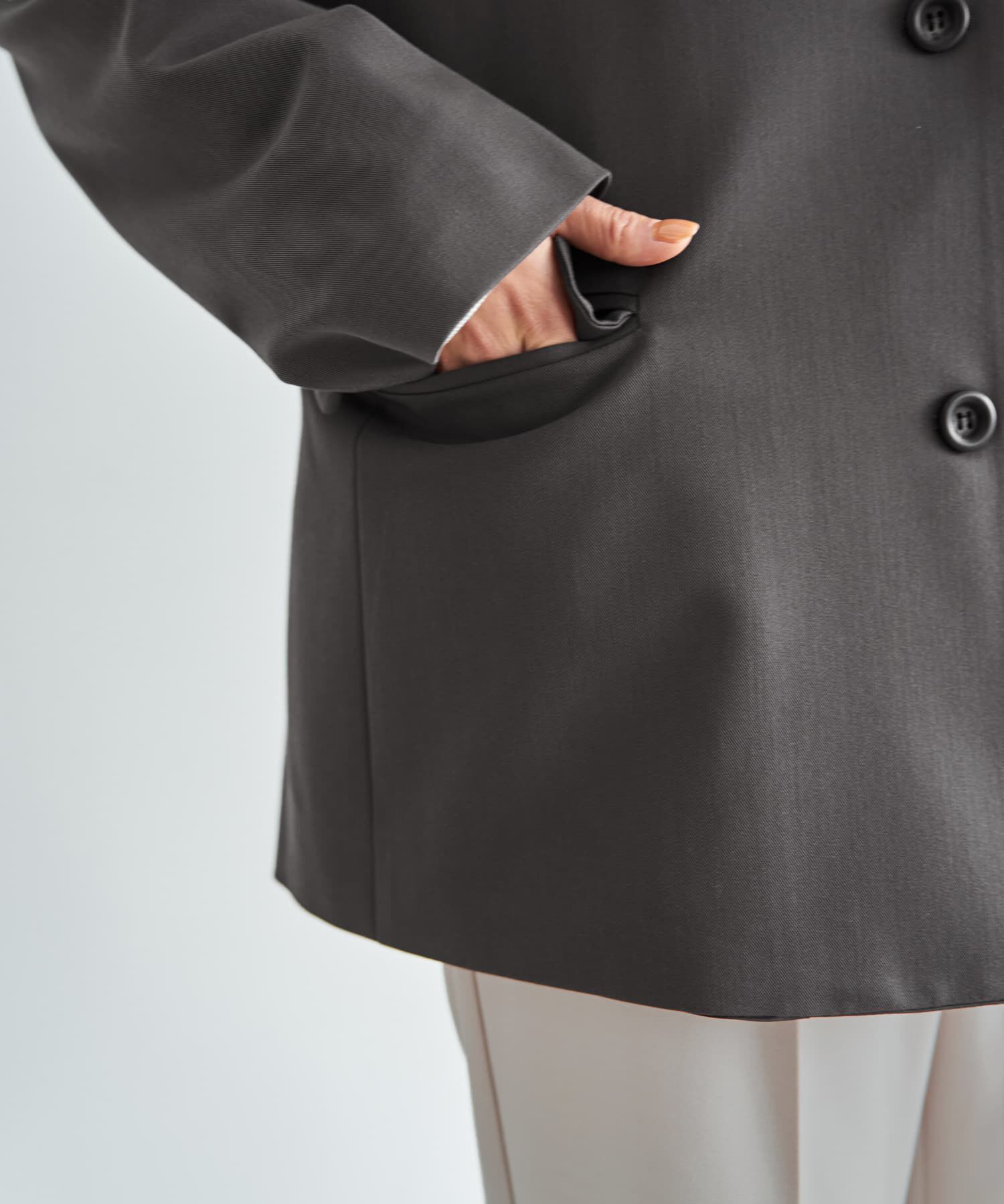 STYLE DELI「【LUXE】ラウンドネックノーカラージャケット」|ノーカラージャケット|