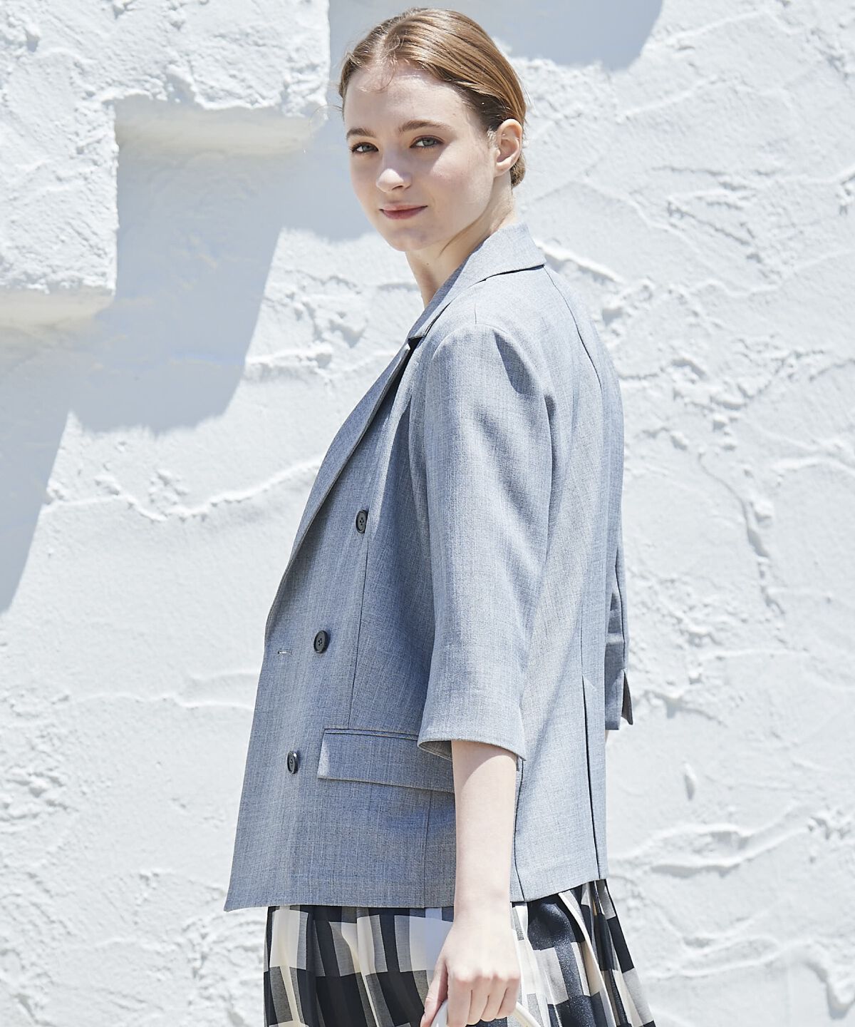 アンドクチュール「麻調7分袖テーラードジャケット」|テーラードジャケット|