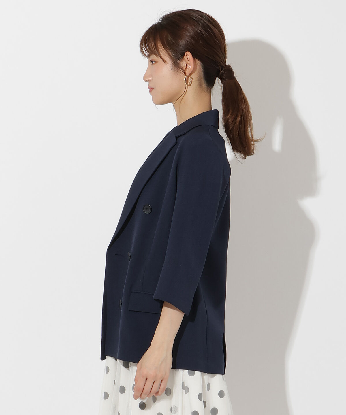 アンドクチュール「麻調7分袖テーラードジャケット」|テーラードジャケット|