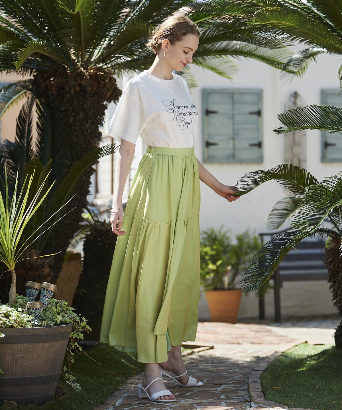 アンドクチュール「シルケットプリントTシャツ」|Tシャツ・カットソー|