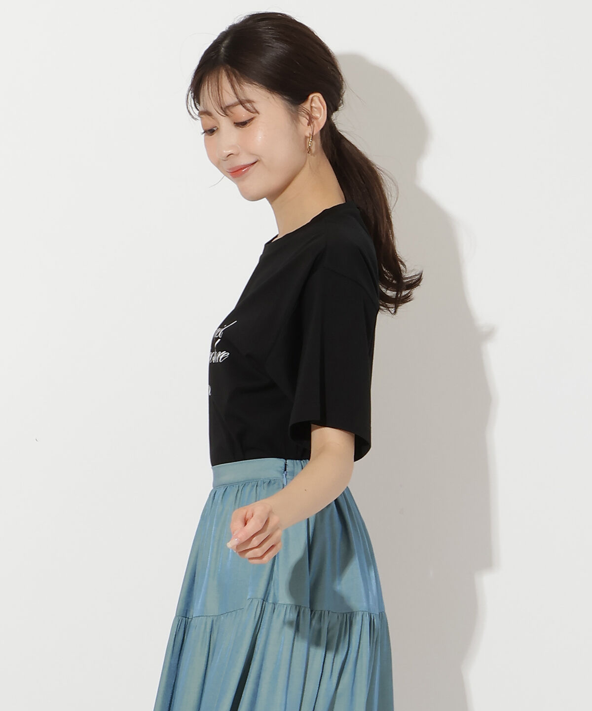 アンドクチュール「シルケットプリントTシャツ」|Tシャツ・カットソー|