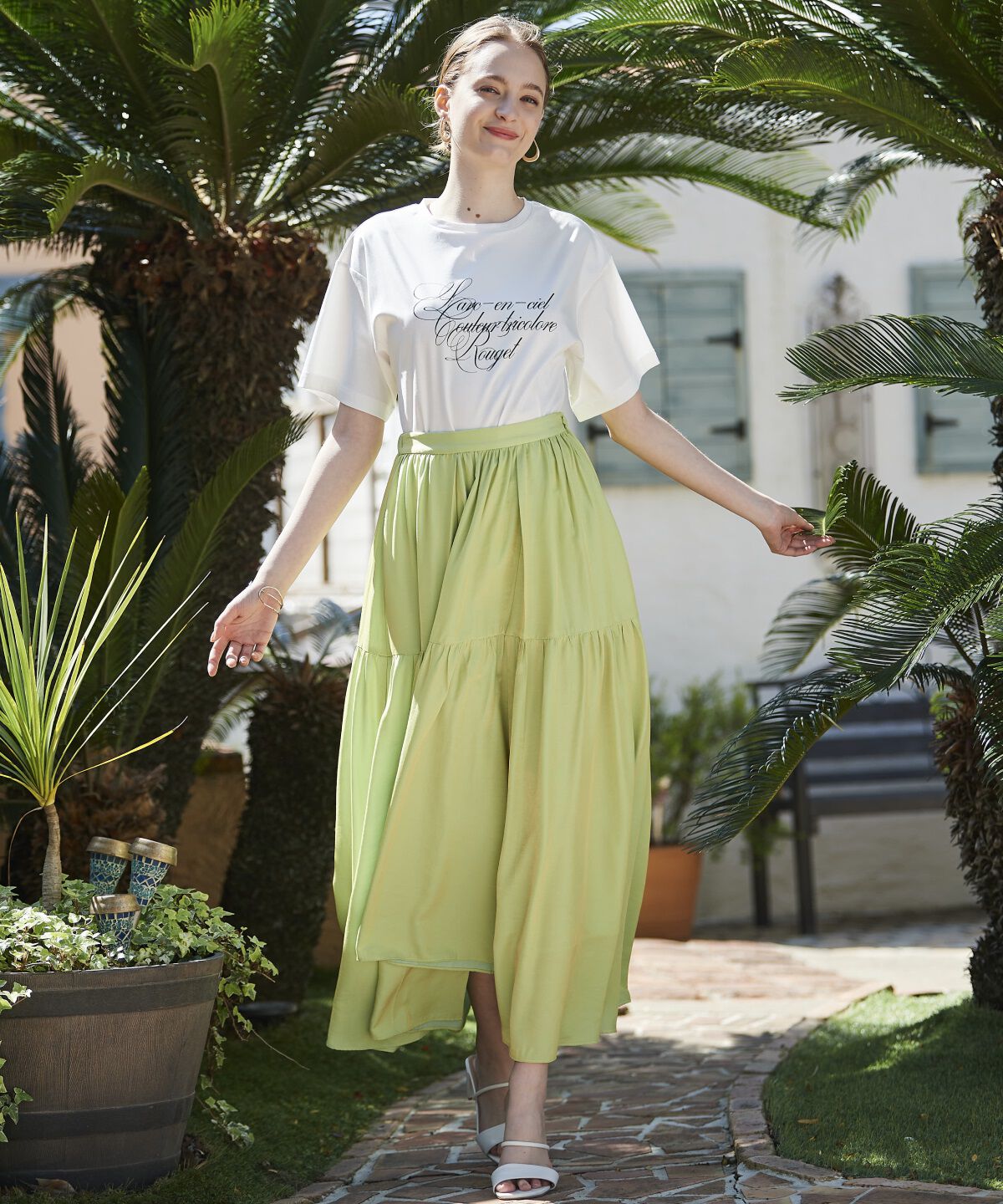 アンドクチュール「シルケットプリントTシャツ」|Tシャツ・カットソー|