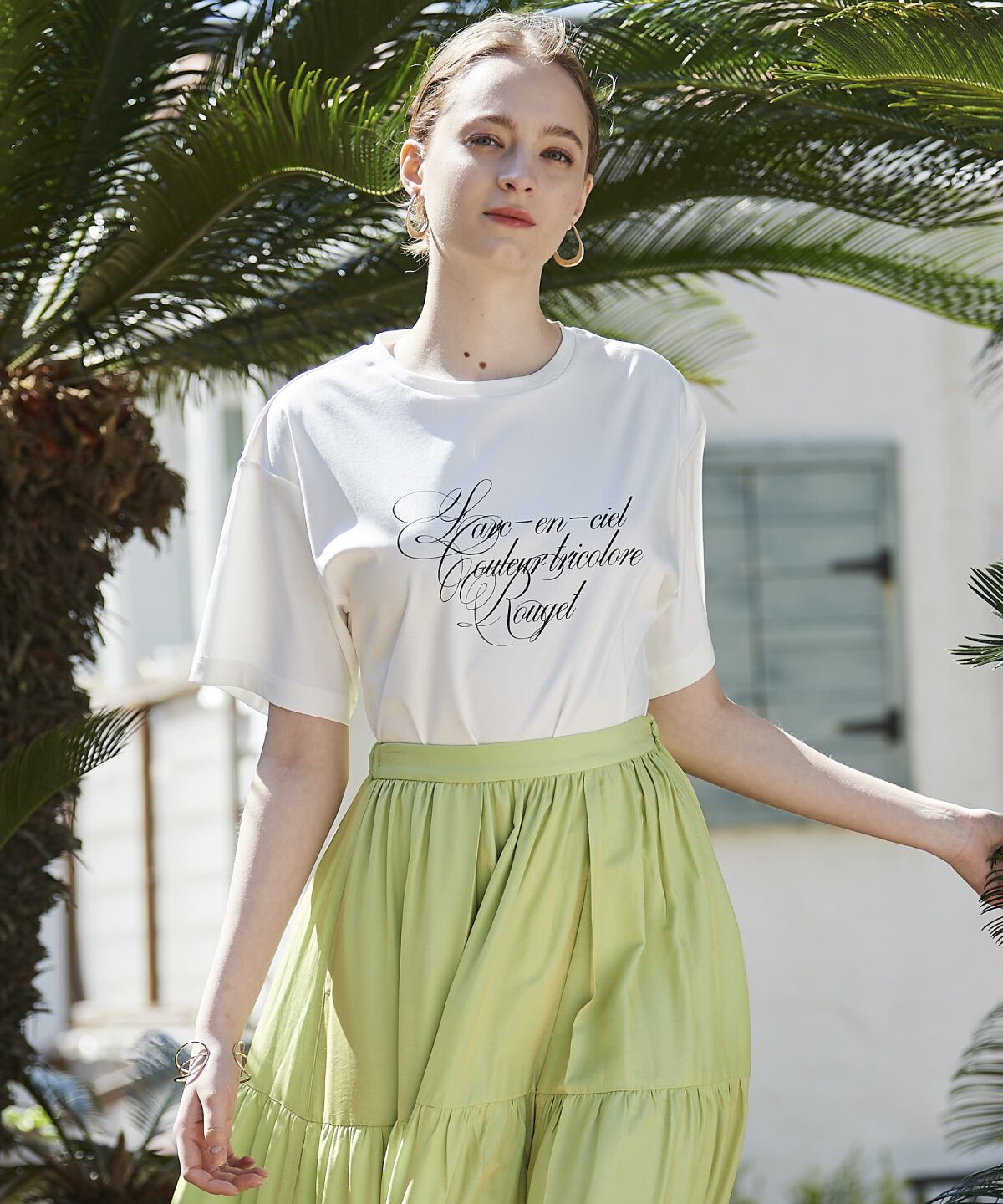 アンドクチュール「シルケットプリントTシャツ」|Tシャツ・カットソー|