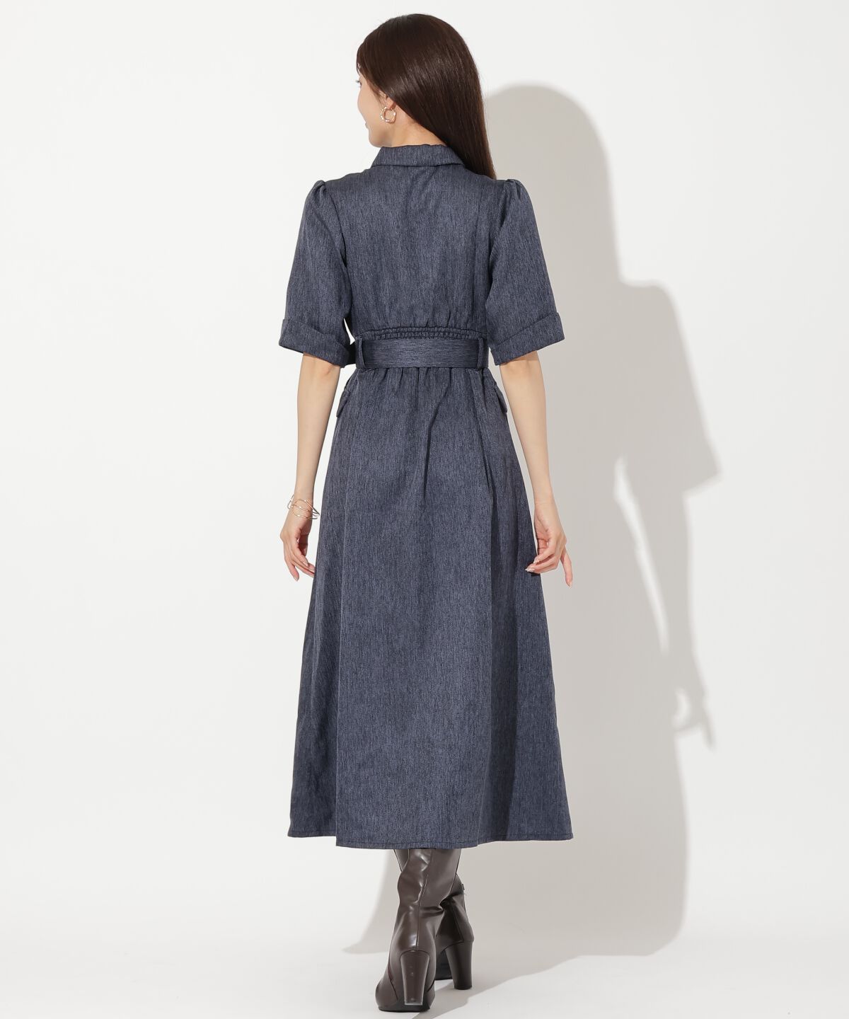 アンドクチュール「5分袖カーゴシャツワンピース」|ワンピース|