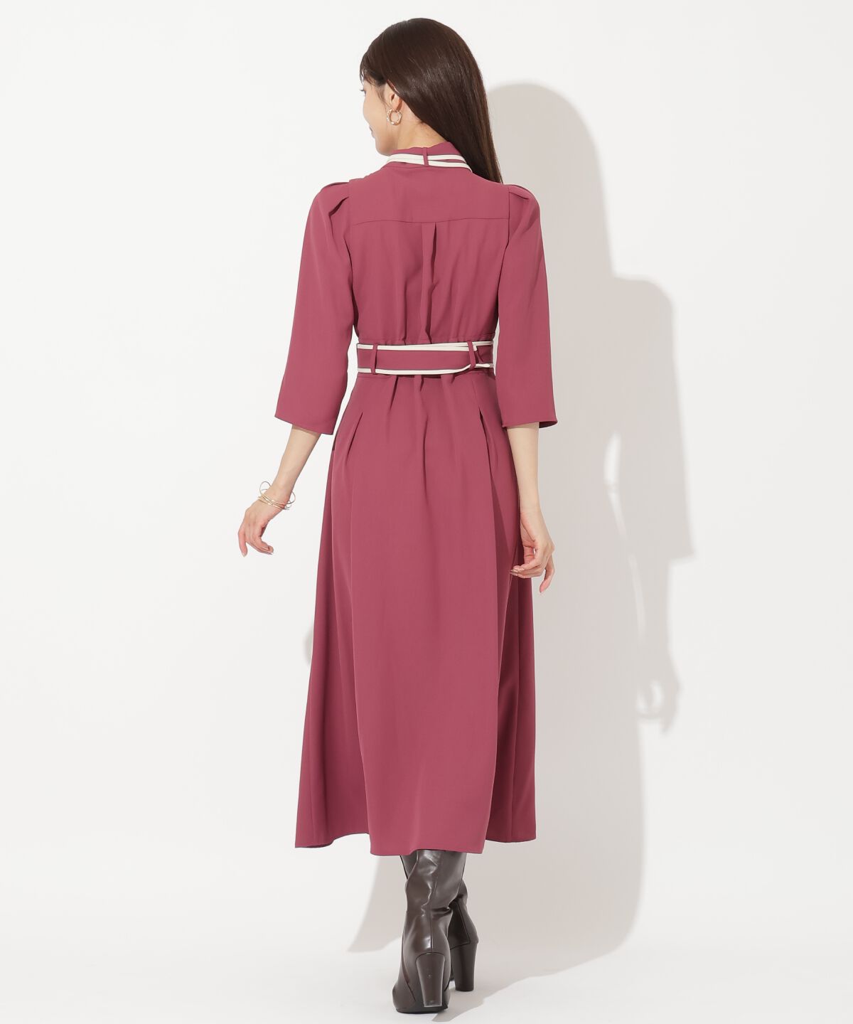 アンドクチュール「配色パイピングボウタイワンピース」|ワンピース|