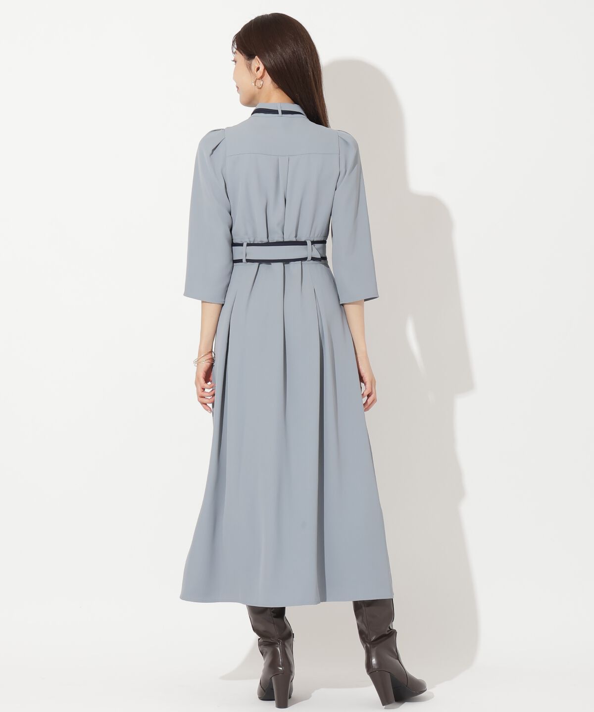 アンドクチュール「配色パイピングボウタイワンピース」|ワンピース|