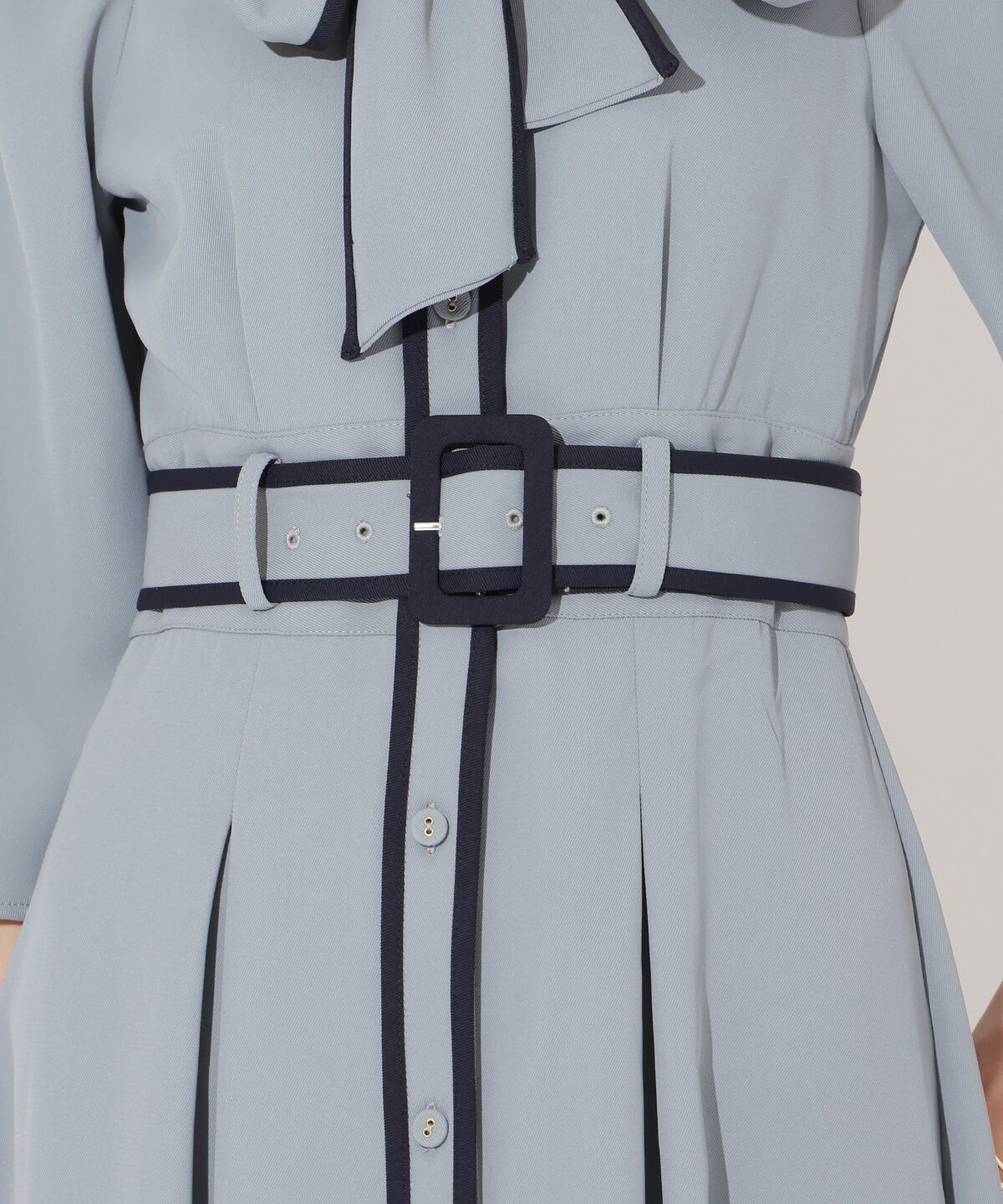 アンドクチュール「配色パイピングボウタイワンピース」|ワンピース|