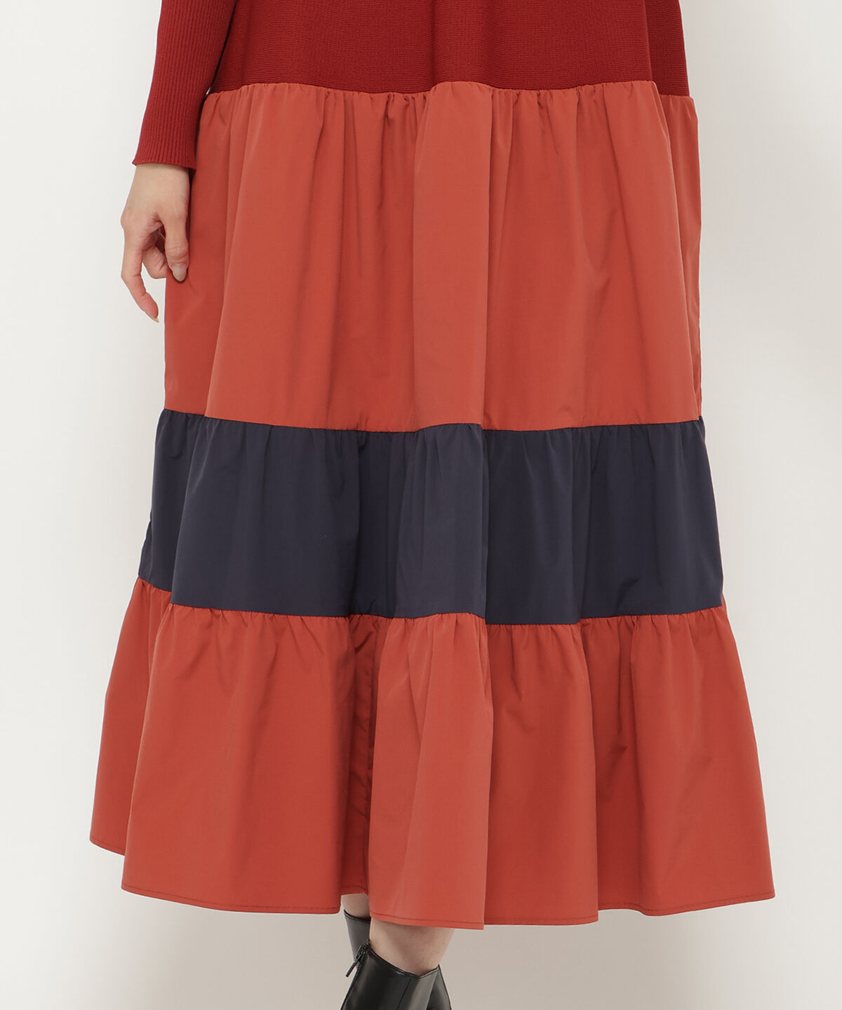 アンドクチュール「布帛ティアードドッキングワンピース」|ワンピース|