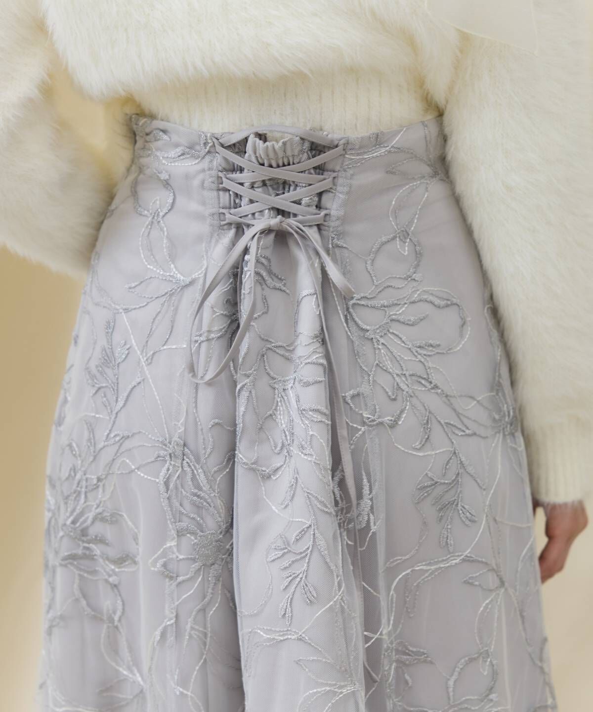 アンドクチュール「エンブロイダリーチュールスカート」|フレア|