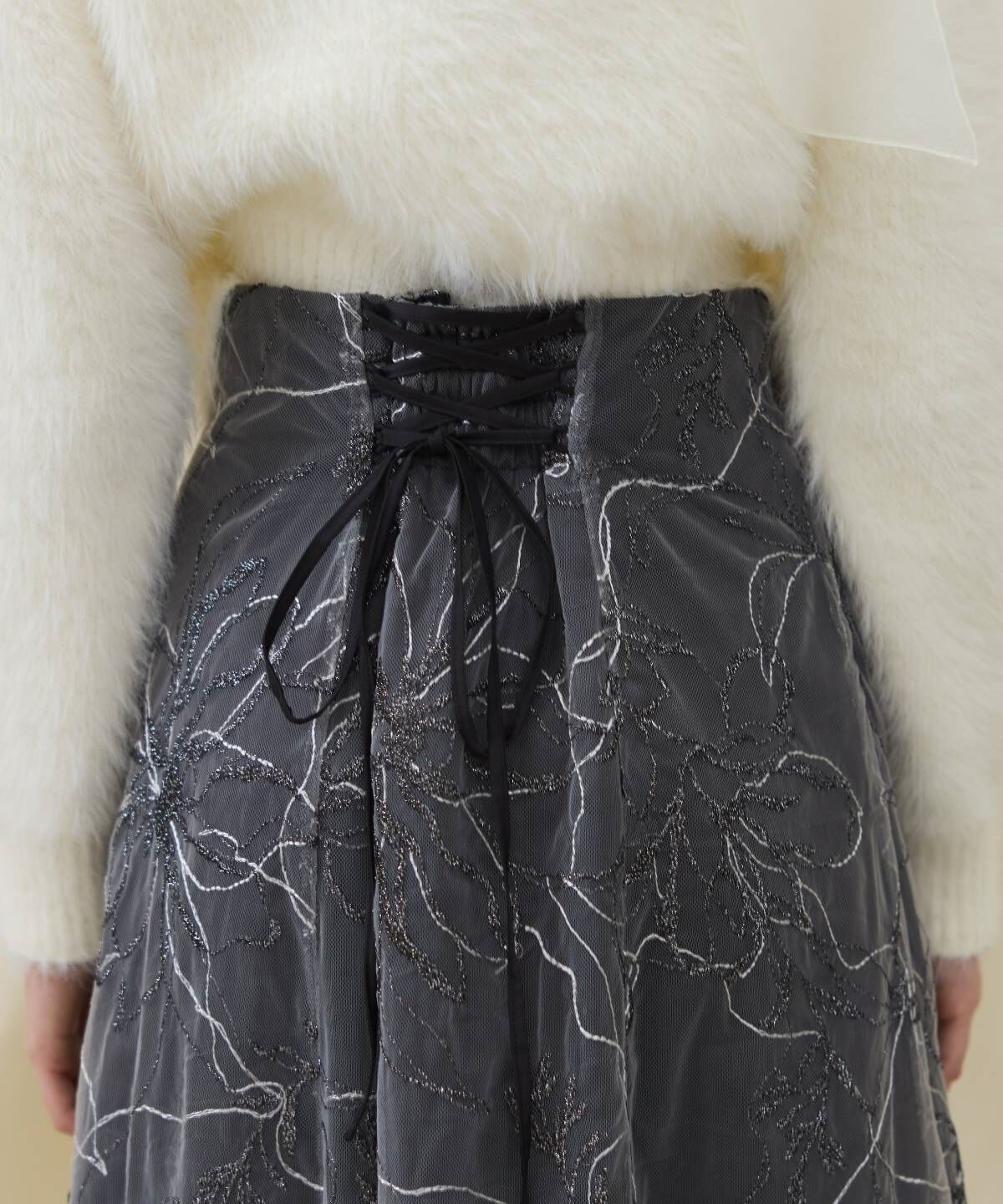 アンドクチュール「エンブロイダリーチュールスカート」|フレア|