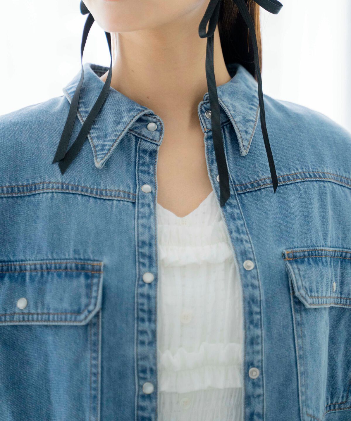 アンドクチュール「ライトデニムシャツジャケット」|デニムジャケット|