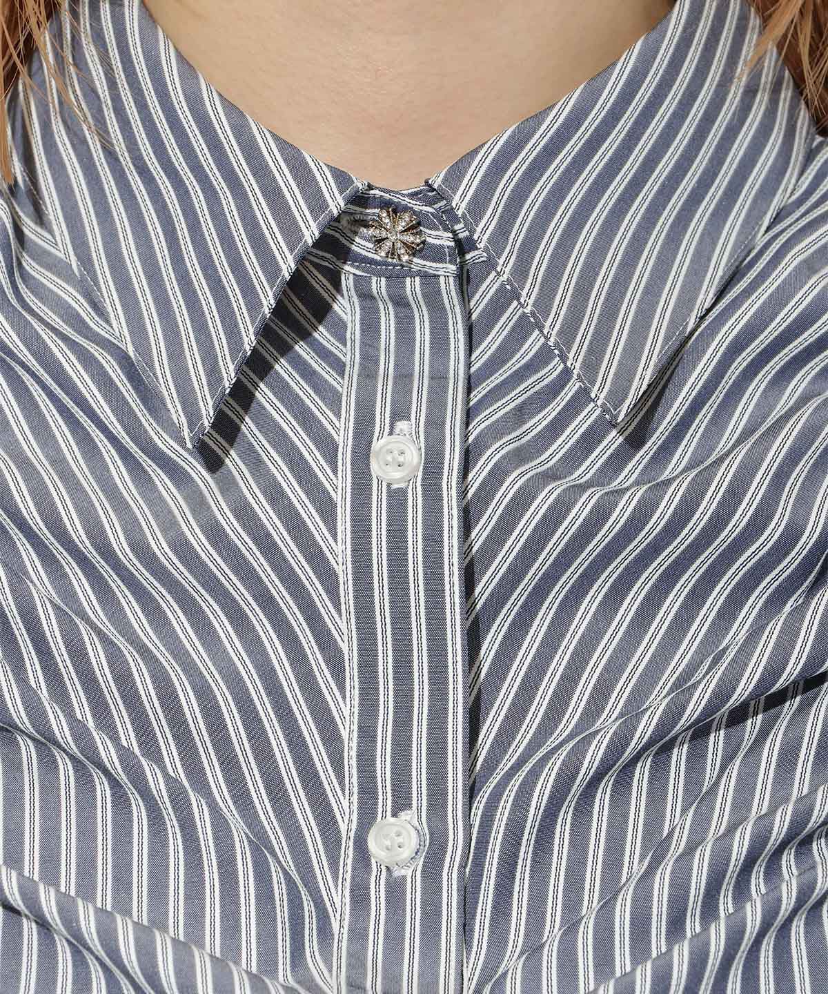 アンドクチュール「ストライプシャーリングブラウス」|シャツ・ブラウス|