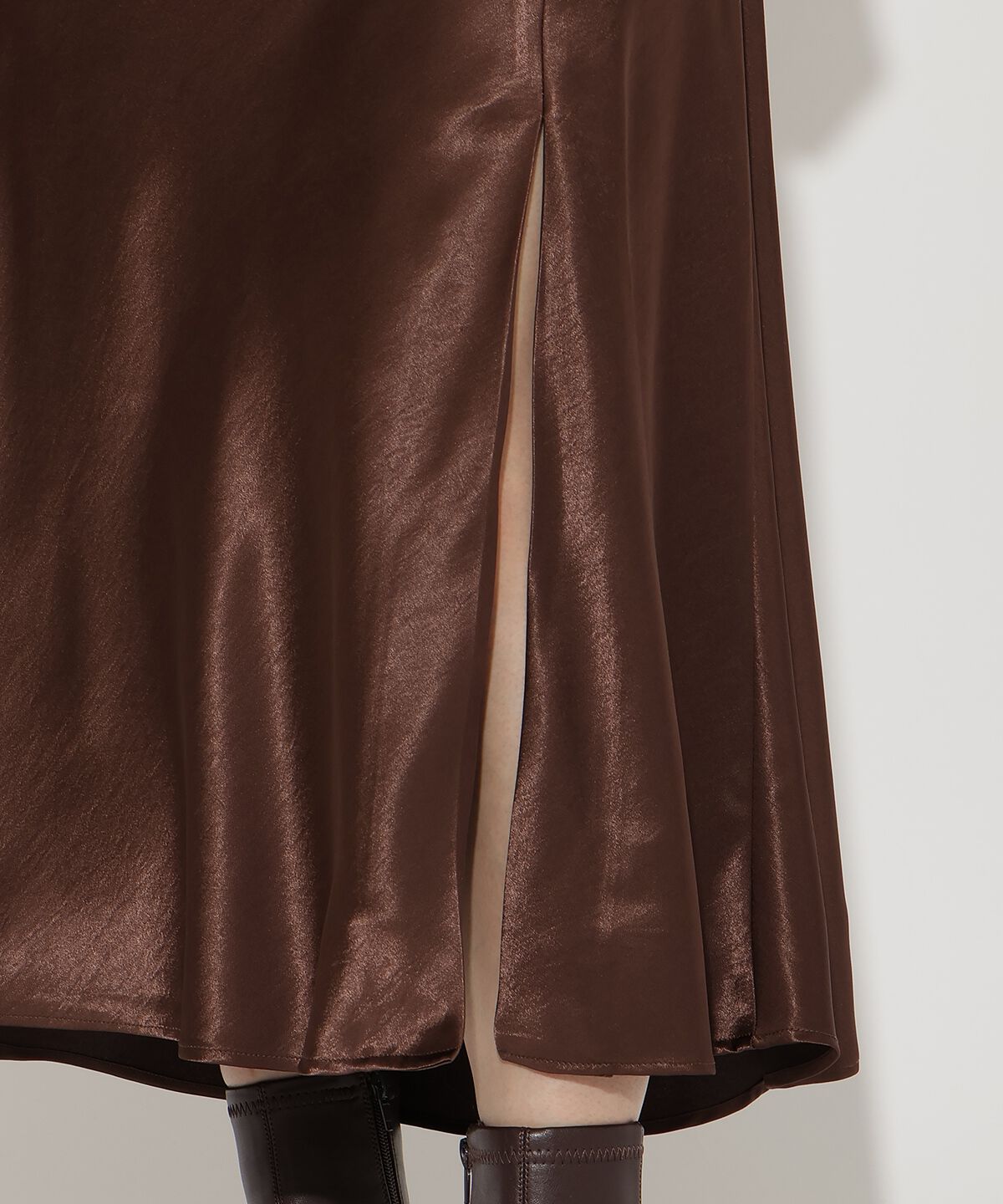 アンドクチュール「サテンバイアススカート」|フレア|