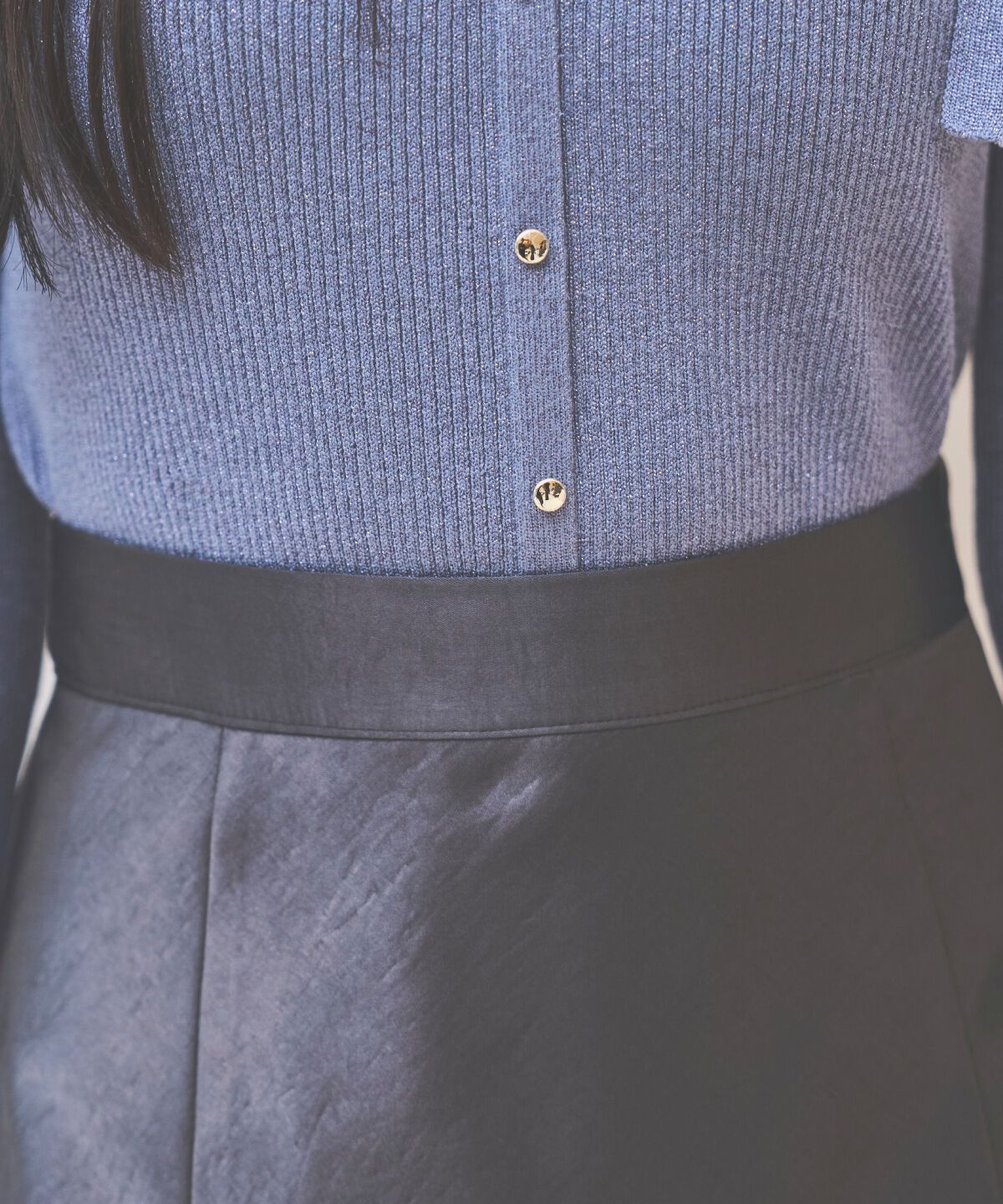 アンドクチュール「サテンバイアススカート」|フレア|