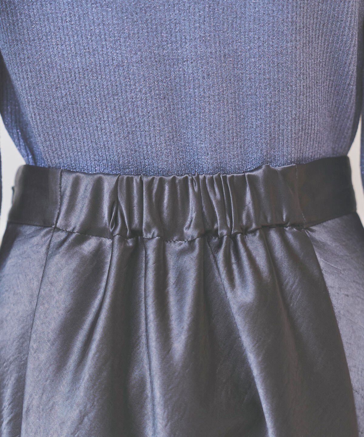 アンドクチュール「サテンバイアススカート」|フレア|