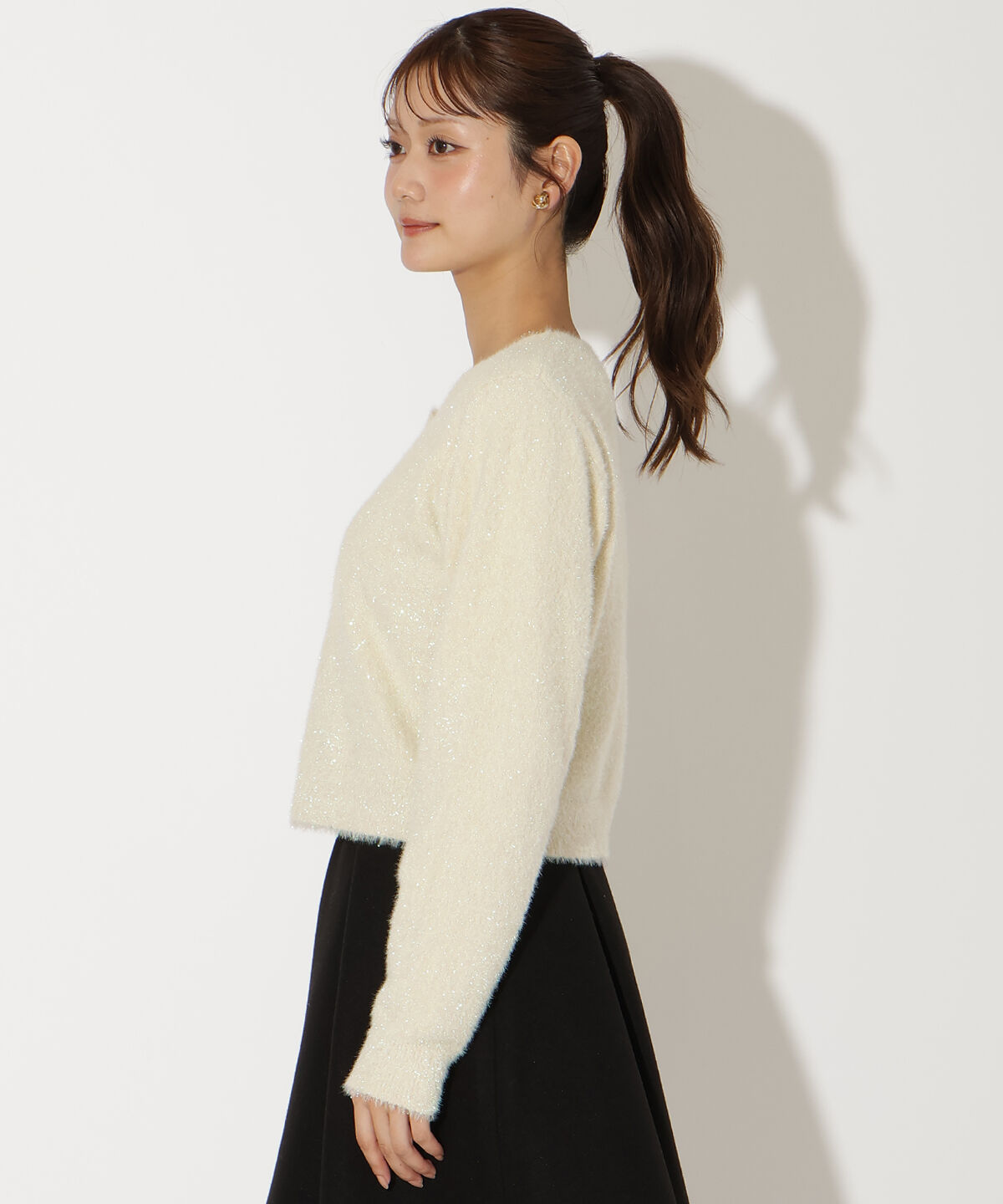 アンドクチュール「ラメシャギーニットカーディガン」|カーディガン|