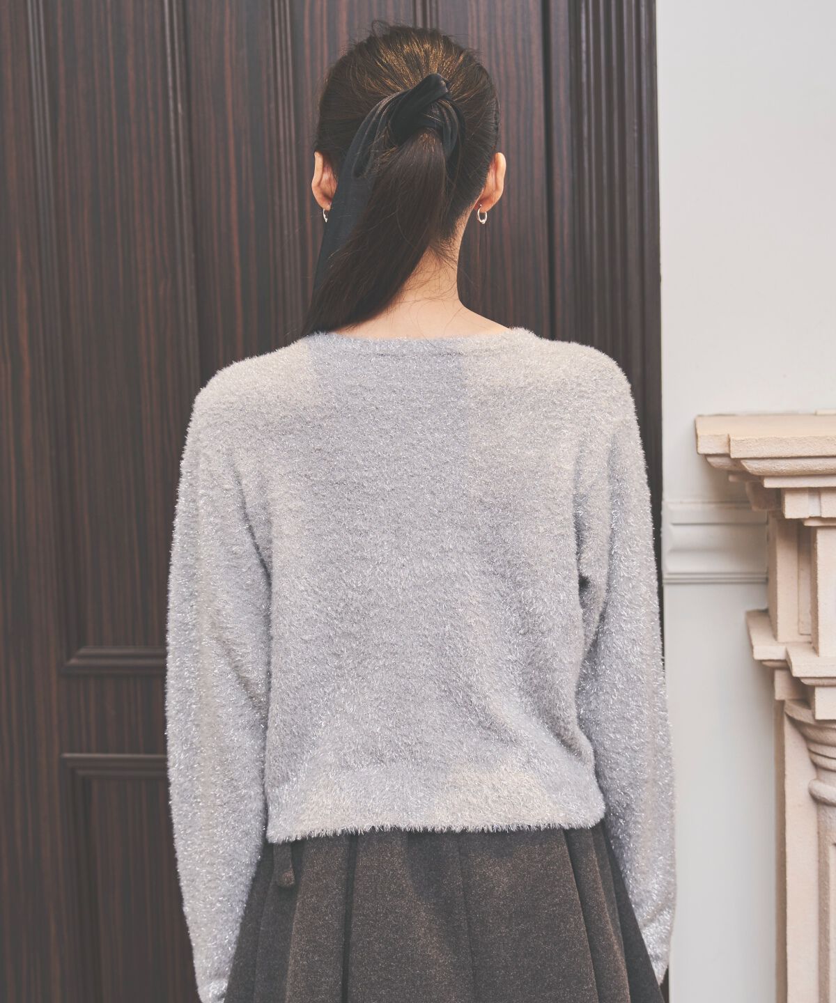 アンドクチュール「ラメシャギーニットカーディガン」|カーディガン|