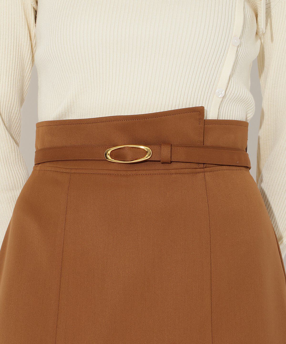 アンドクチュール「ベルト付きマーメイドスカート」|フレア|