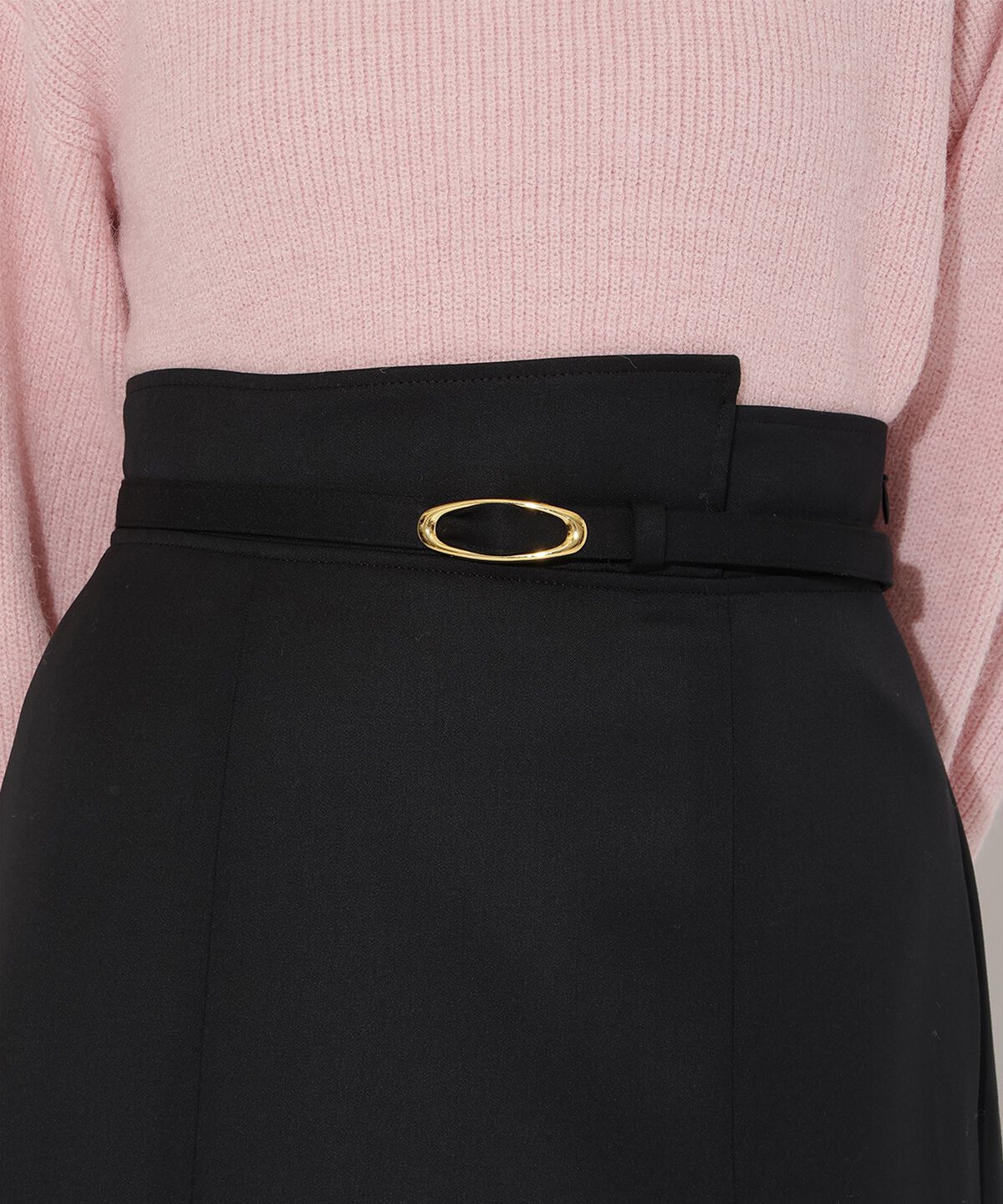 アンドクチュール「ベルト付きマーメイドスカート」|フレア|