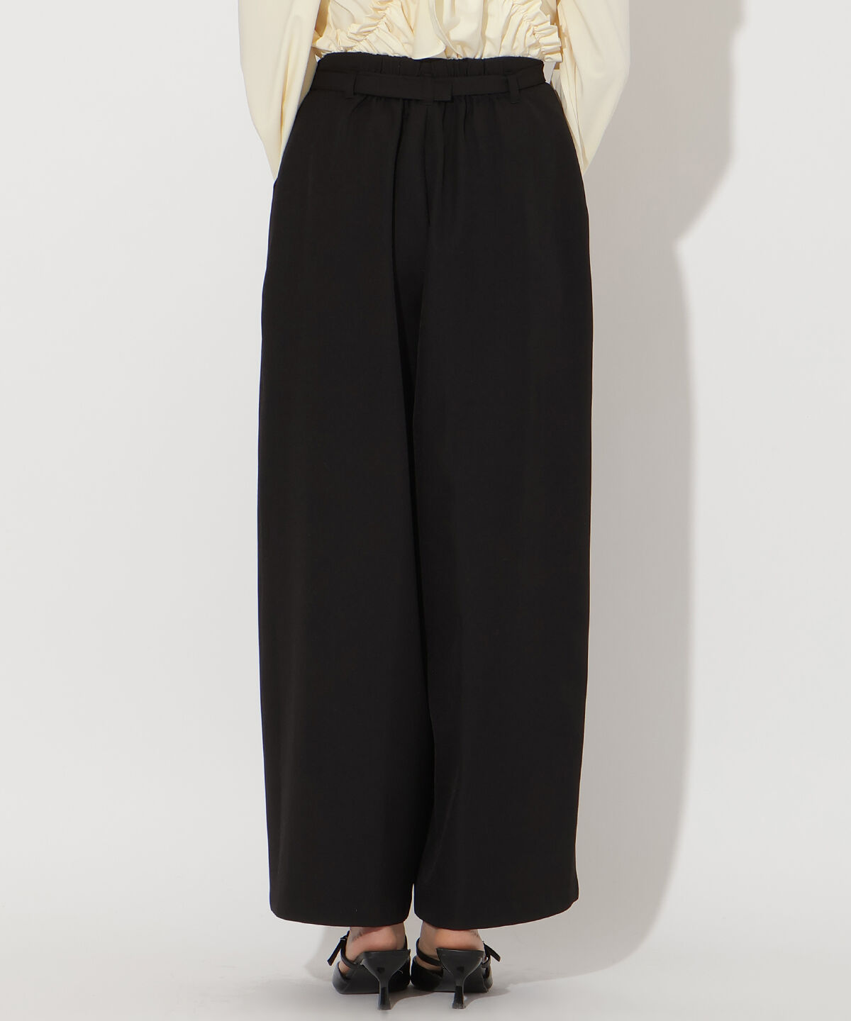 アンドクチュール「ベルト付きタックワイドパンツ」|その他|