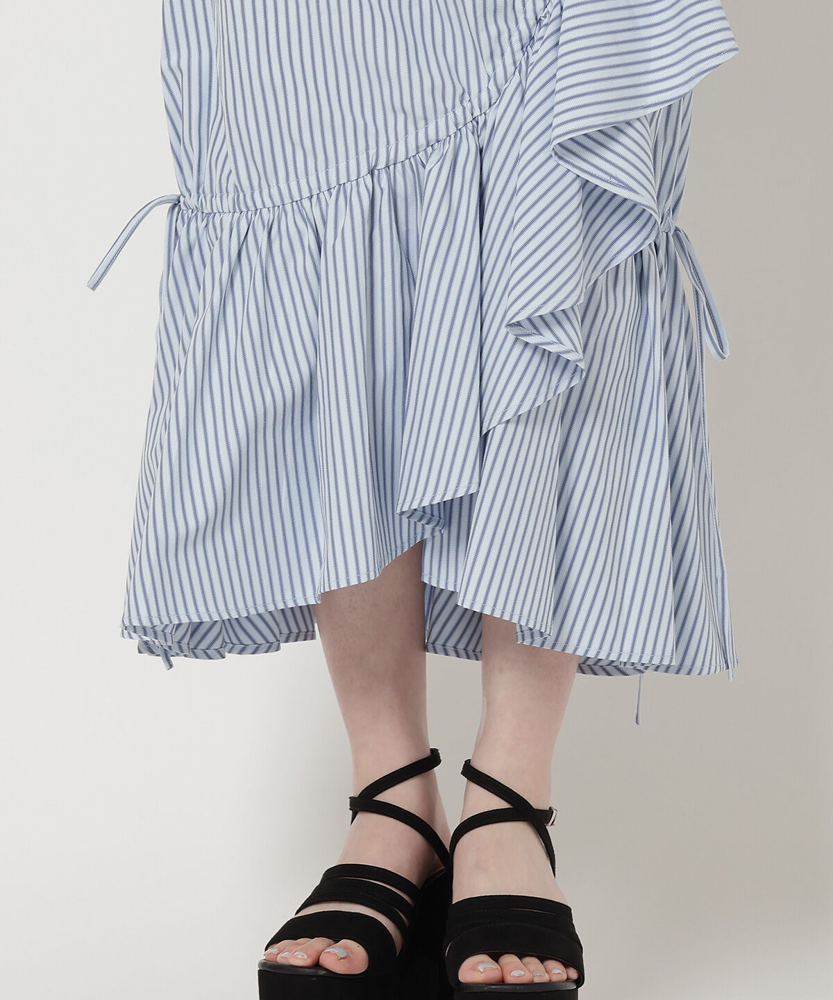 REDYAZEL「ストライプシャーリングスカート」|フレア|