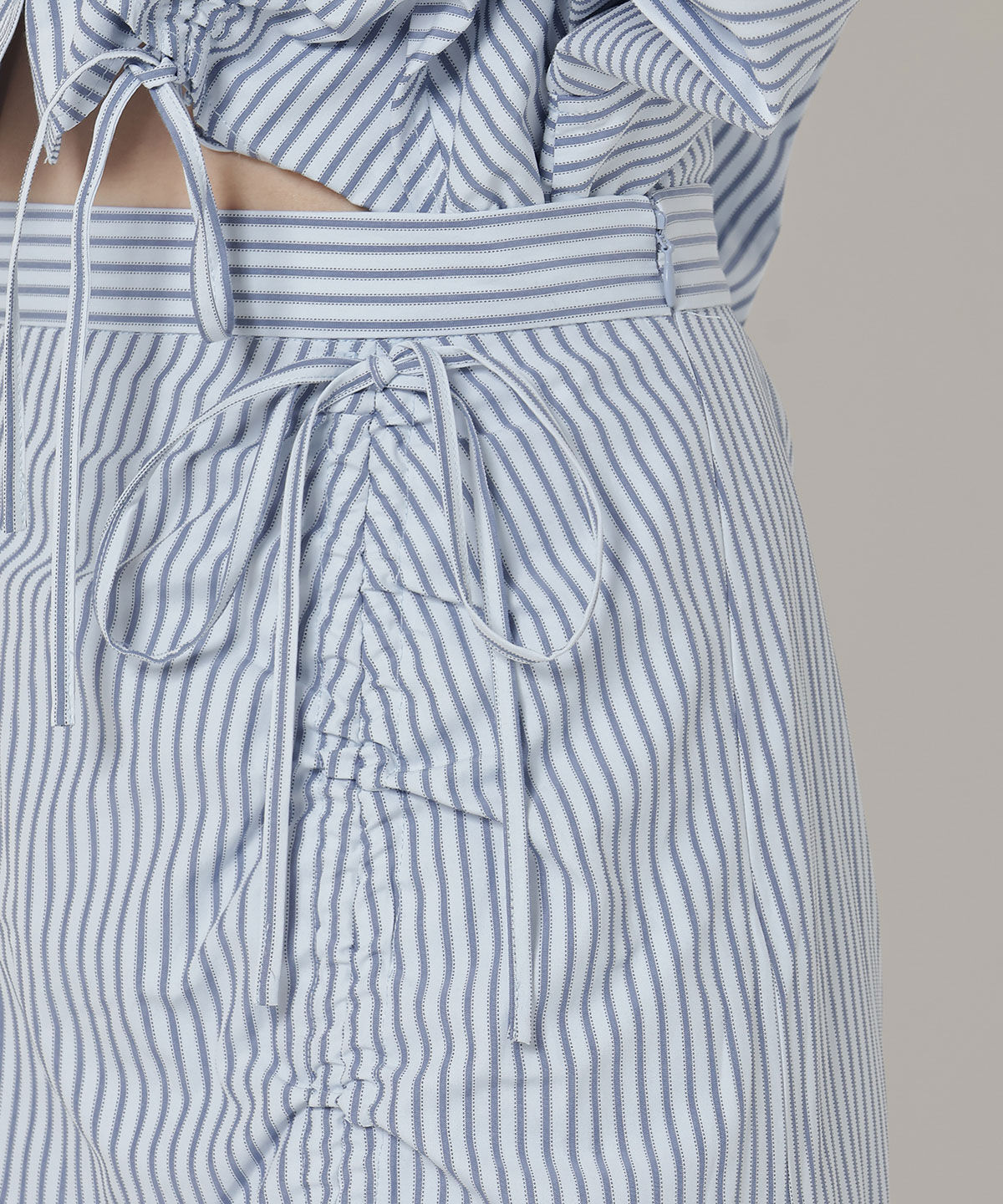 REDYAZEL「ストライプシャーリングスカート」|フレア|