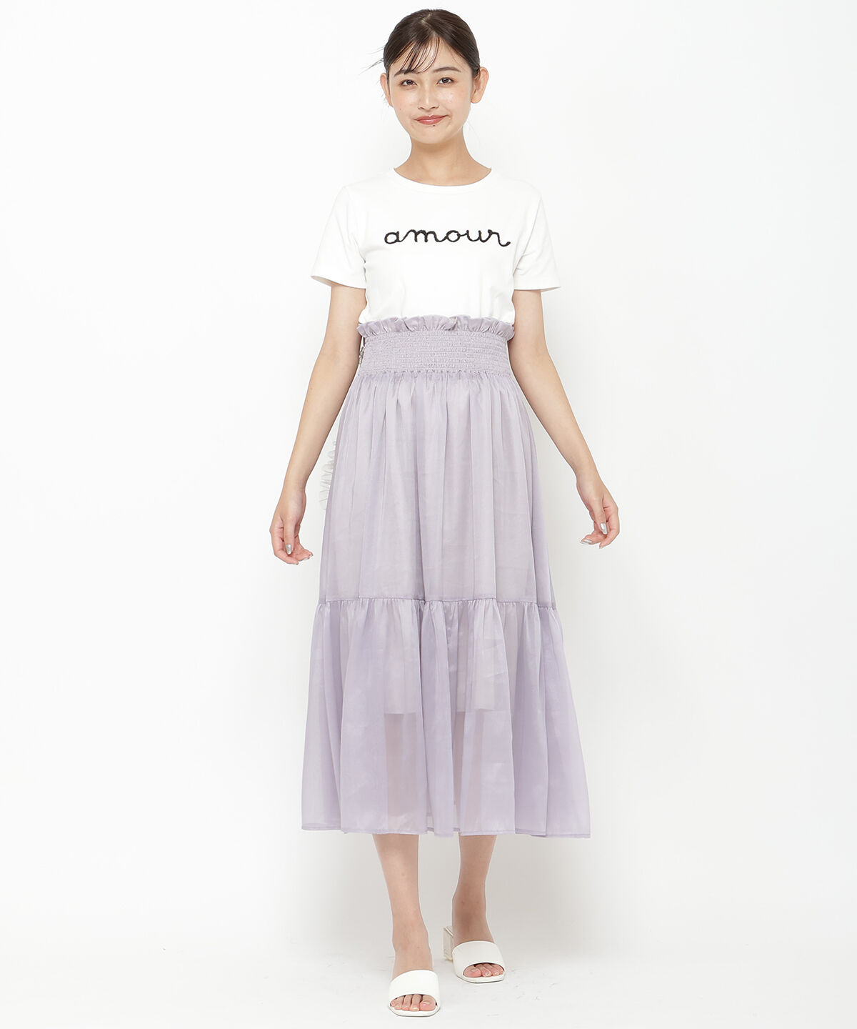 REDYAZEL「チュールショルダーフレアスカート」|フレア|