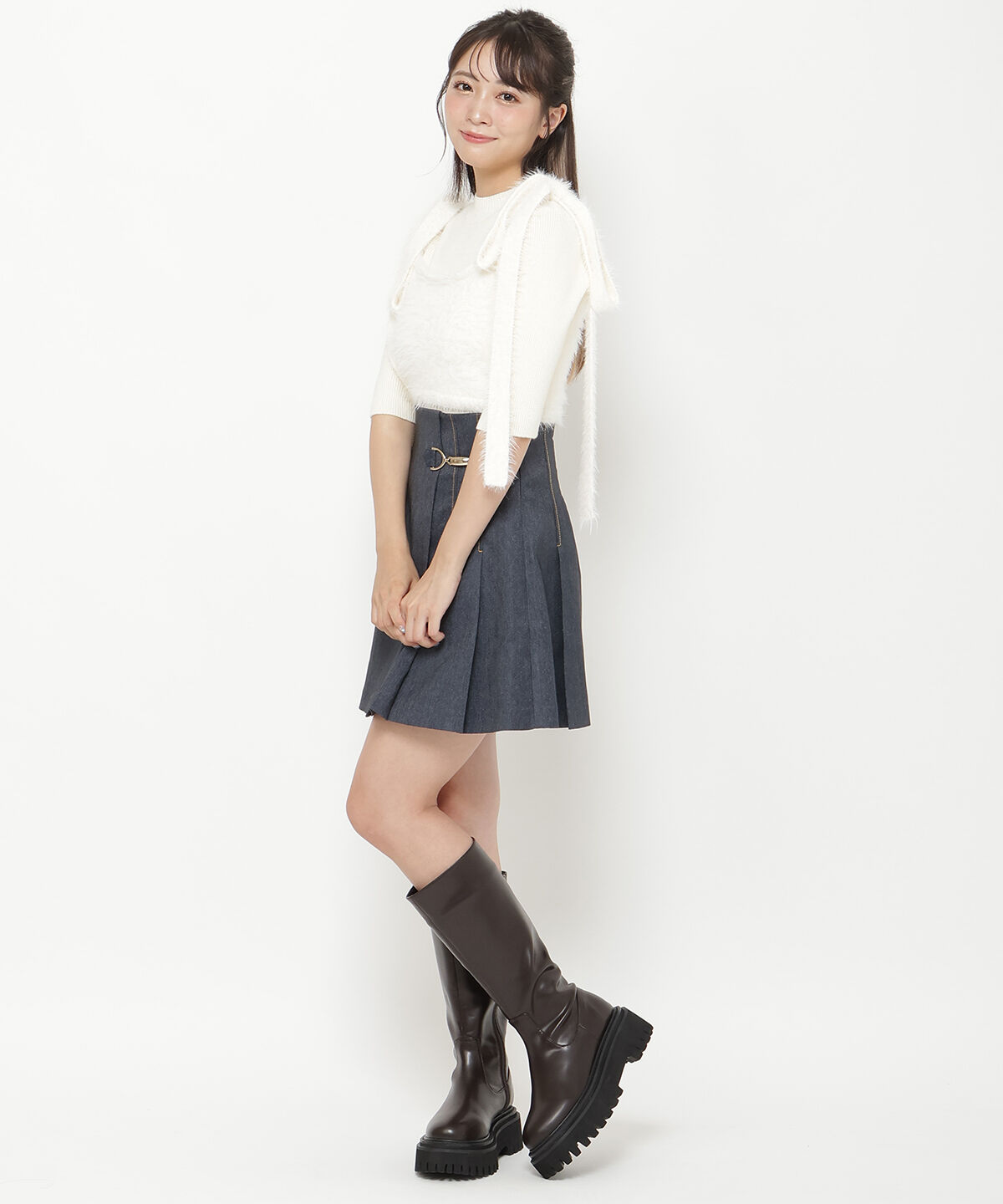 REDYAZEL「シャギーキャミ&リブニットセット」|ニット・セーター|