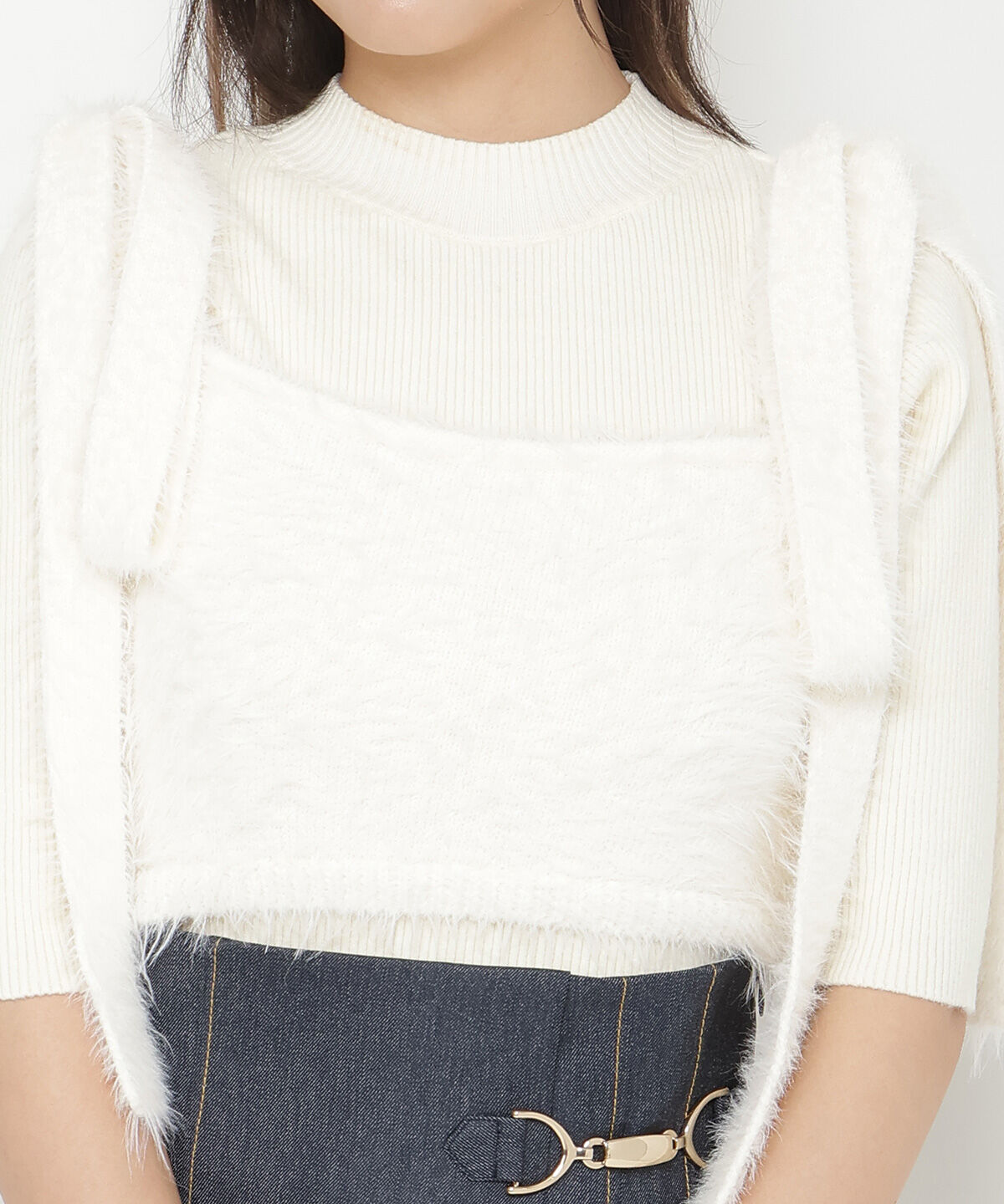 REDYAZEL「シャギーキャミ&リブニットセット」|ニット・セーター|