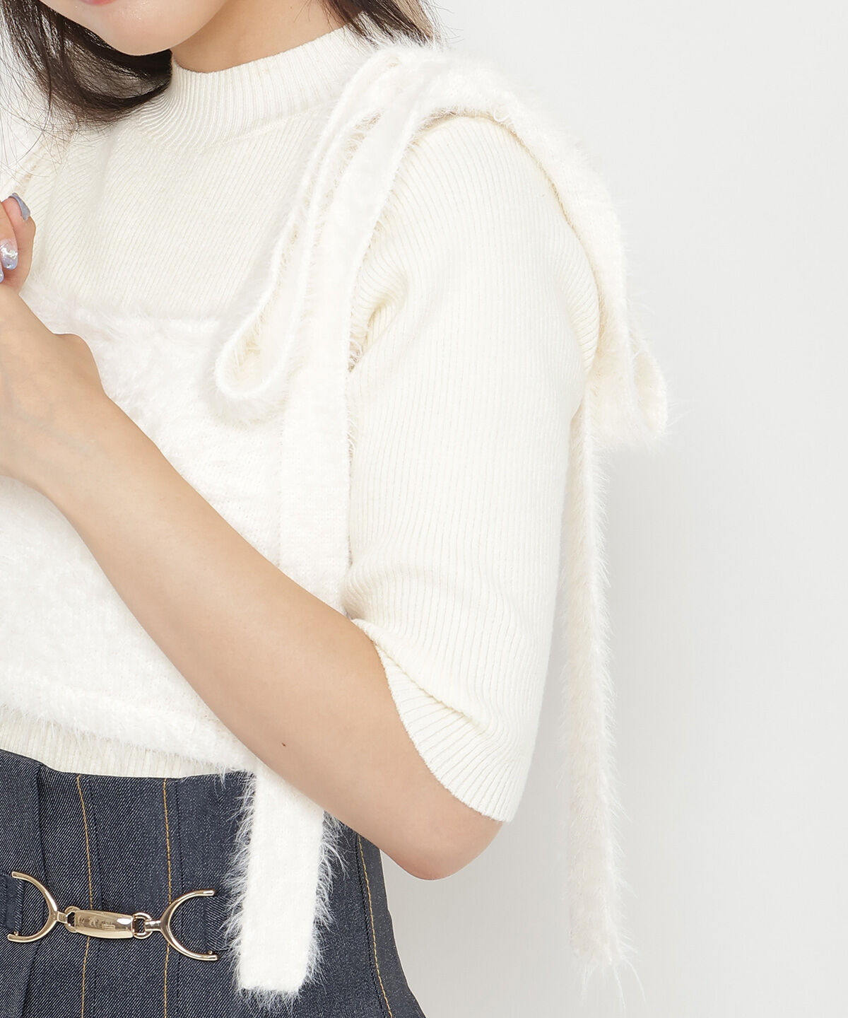 REDYAZEL「シャギーキャミ&リブニットセット」|ニット・セーター|