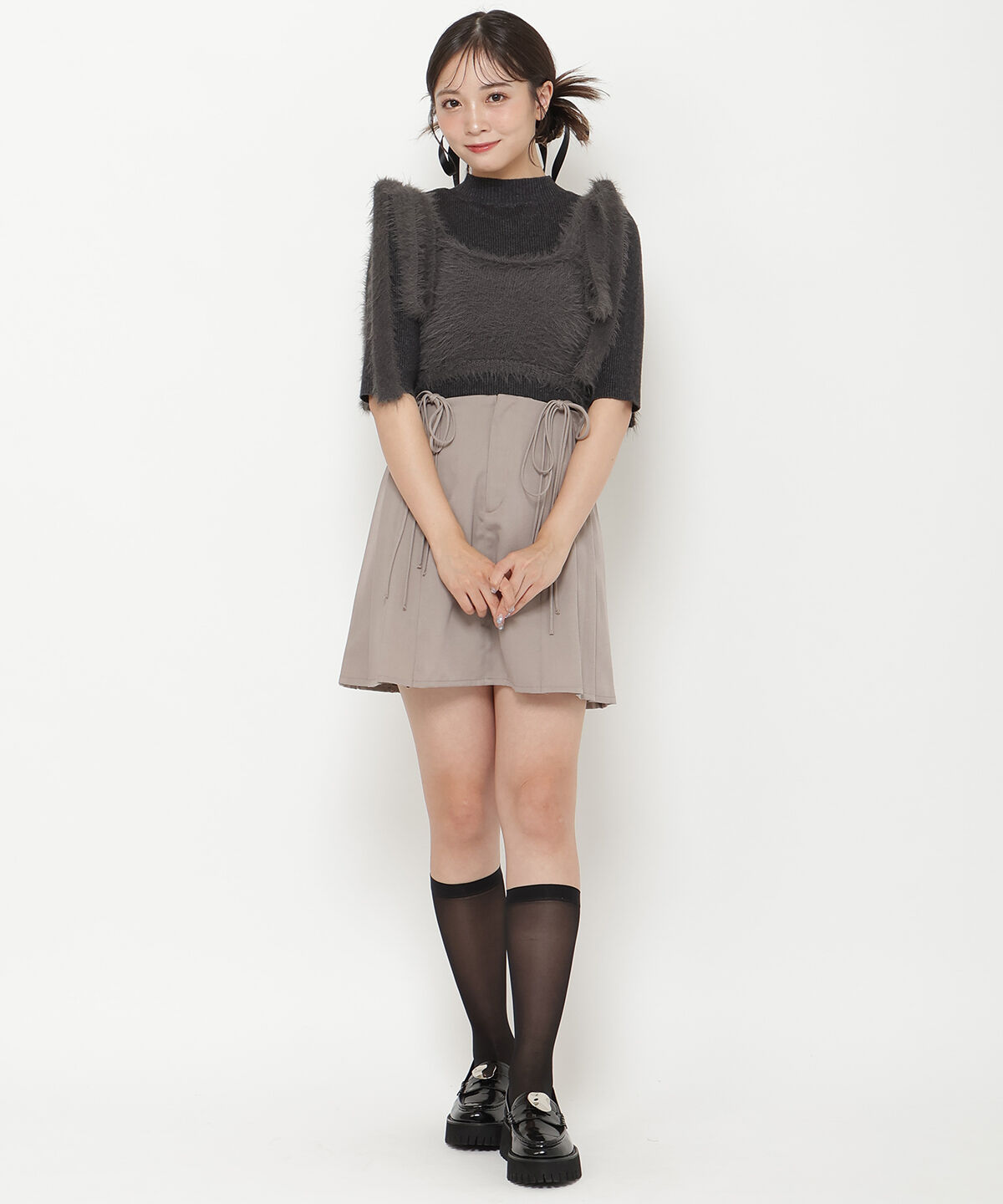 REDYAZEL「シャギーキャミ&リブニットセット」|ニット・セーター|