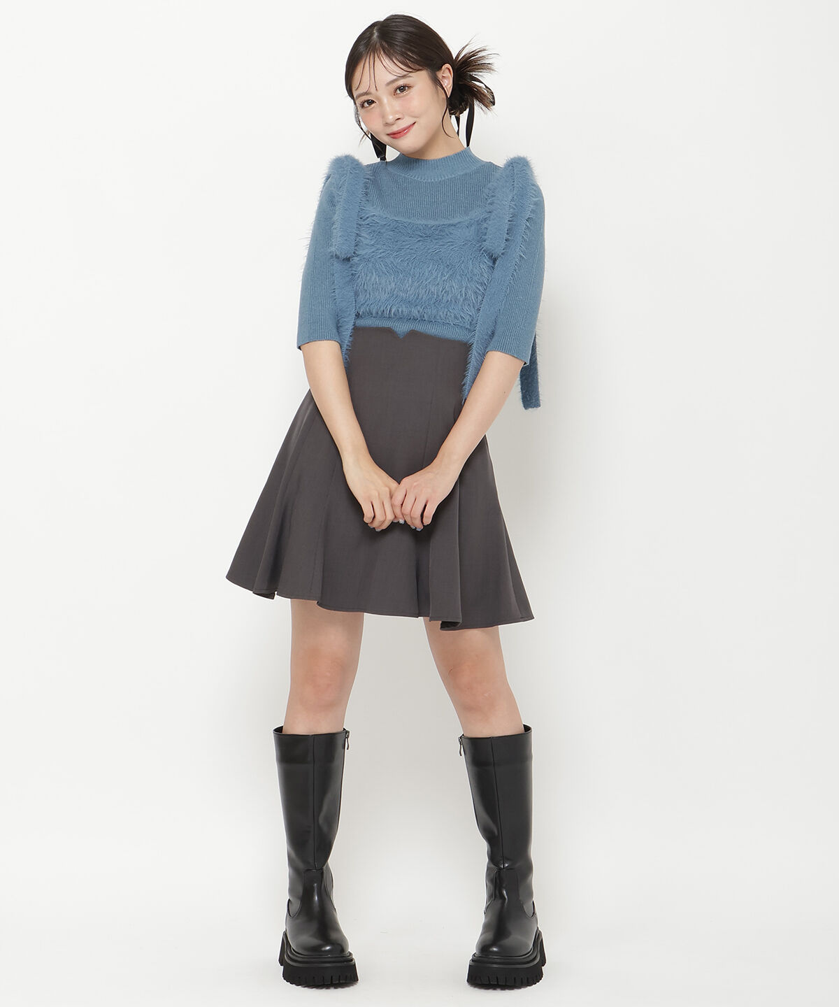 REDYAZEL「シャギーキャミ&リブニットセット」|ニット・セーター|