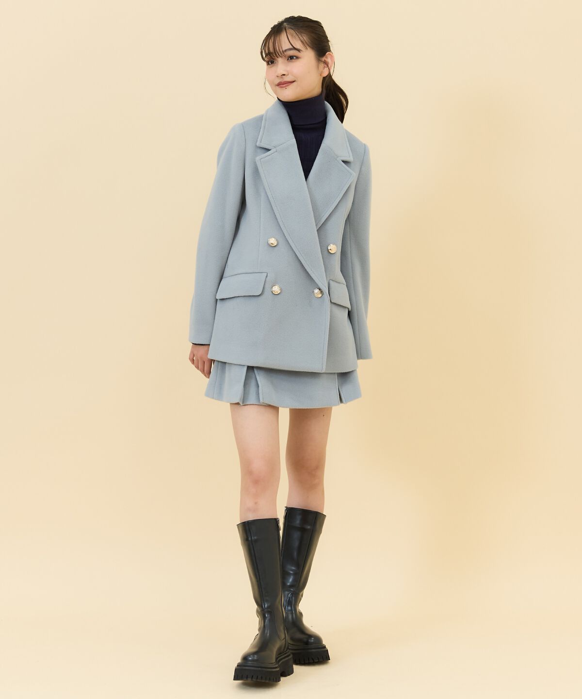 REDYAZEL「カットメルトンミニスカート」|フレア|