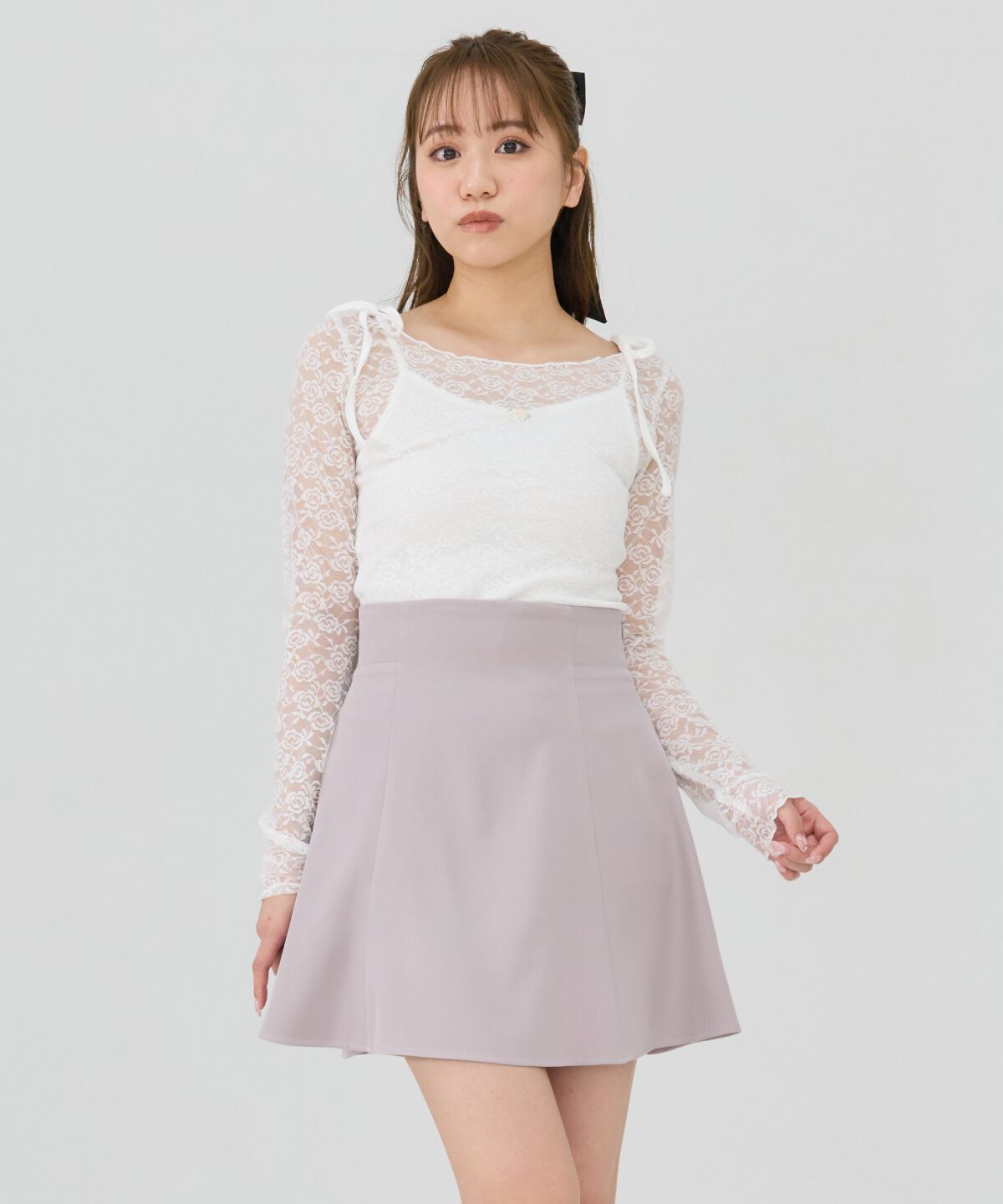 REDYAZEL「フレアミニスカート」|フレア|グレー