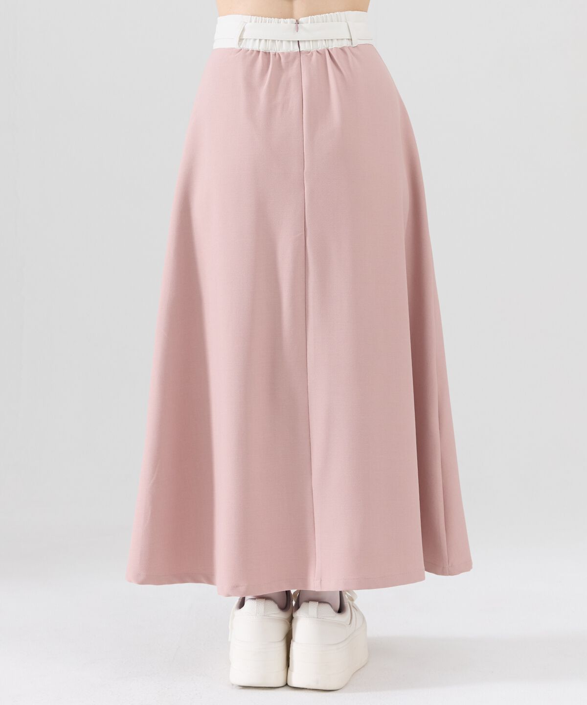 REDYAZEL「バイカラーベルテッドスリットスカート」|フレア|