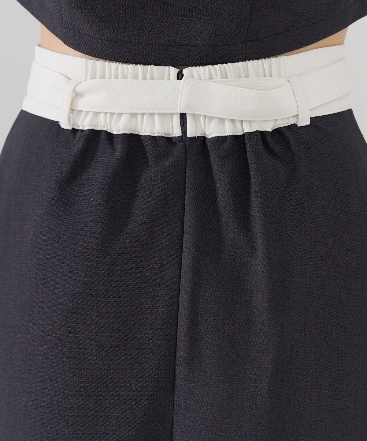 REDYAZEL「バイカラーベルテッドスリットスカート」|フレア|