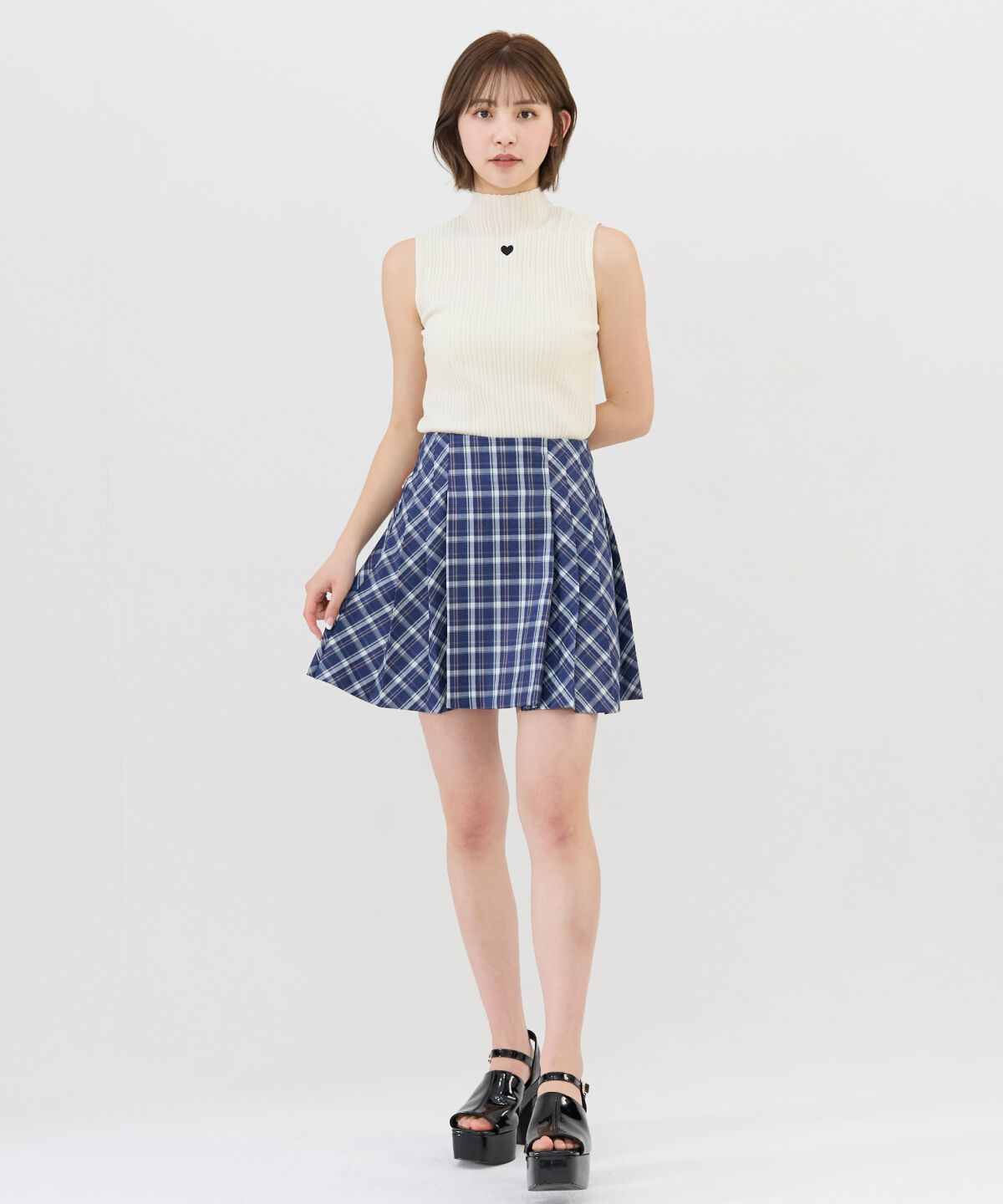 REDYAZEL「チェックプリーツスカート」|フレア|