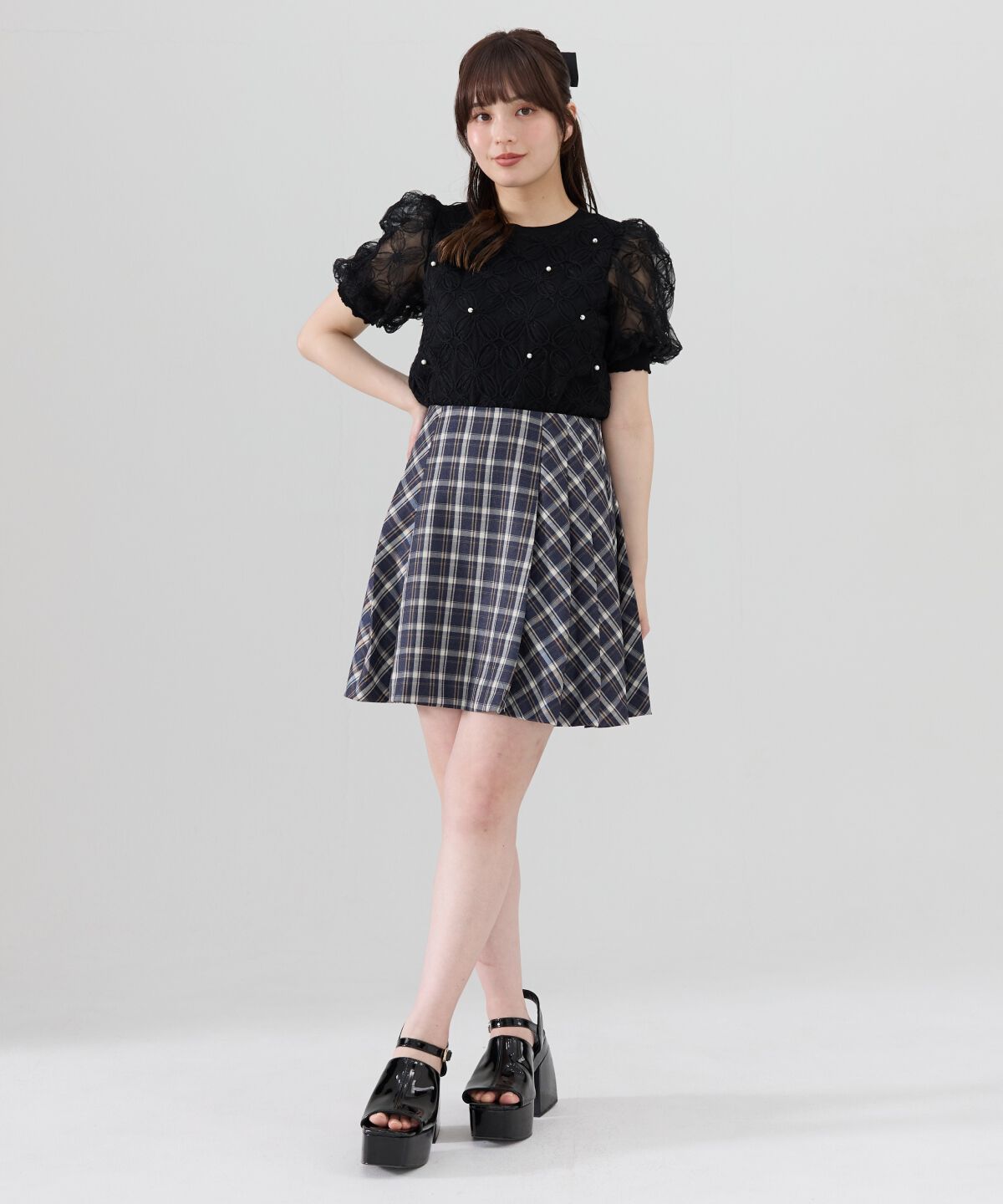 REDYAZEL「チェックプリーツスカート」|フレア|